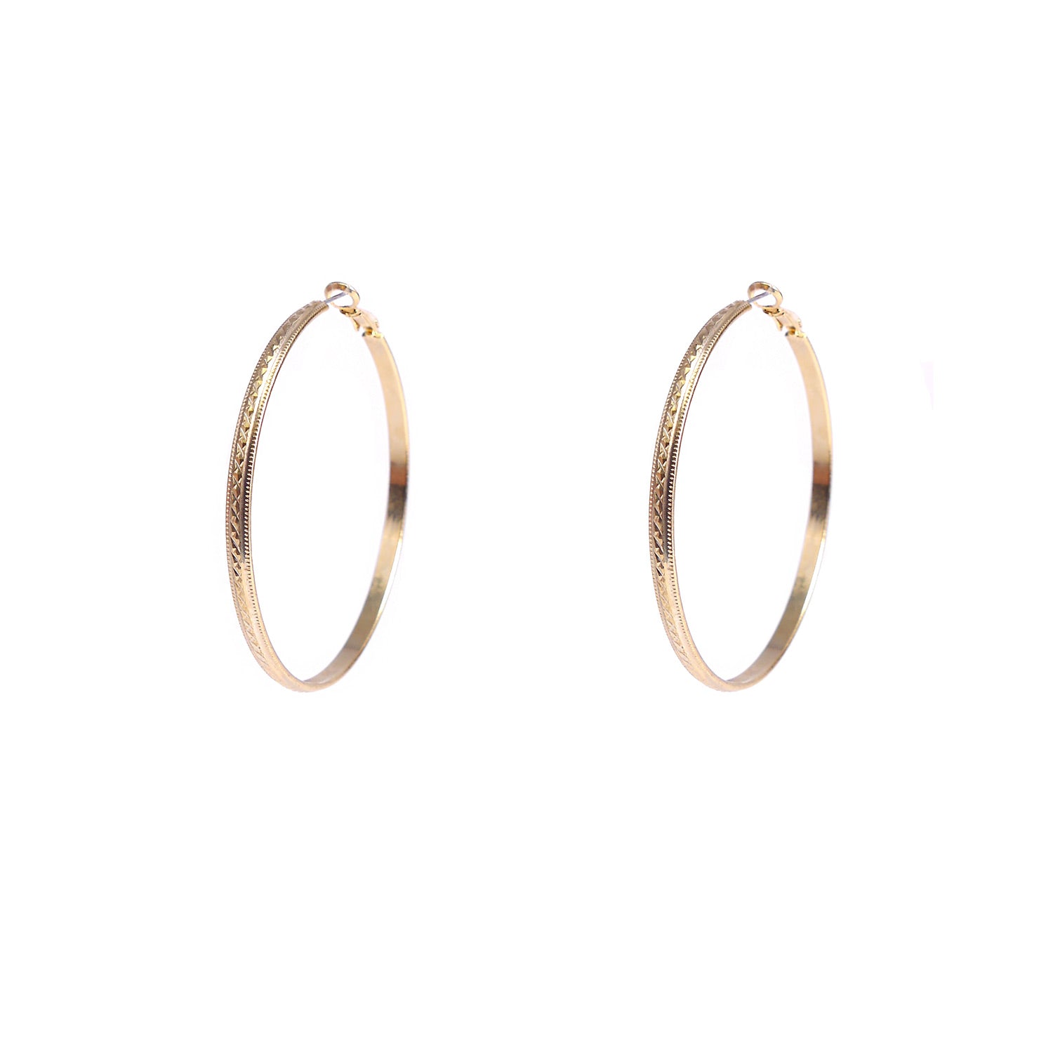 Diamond Cut Hoops in Gold
