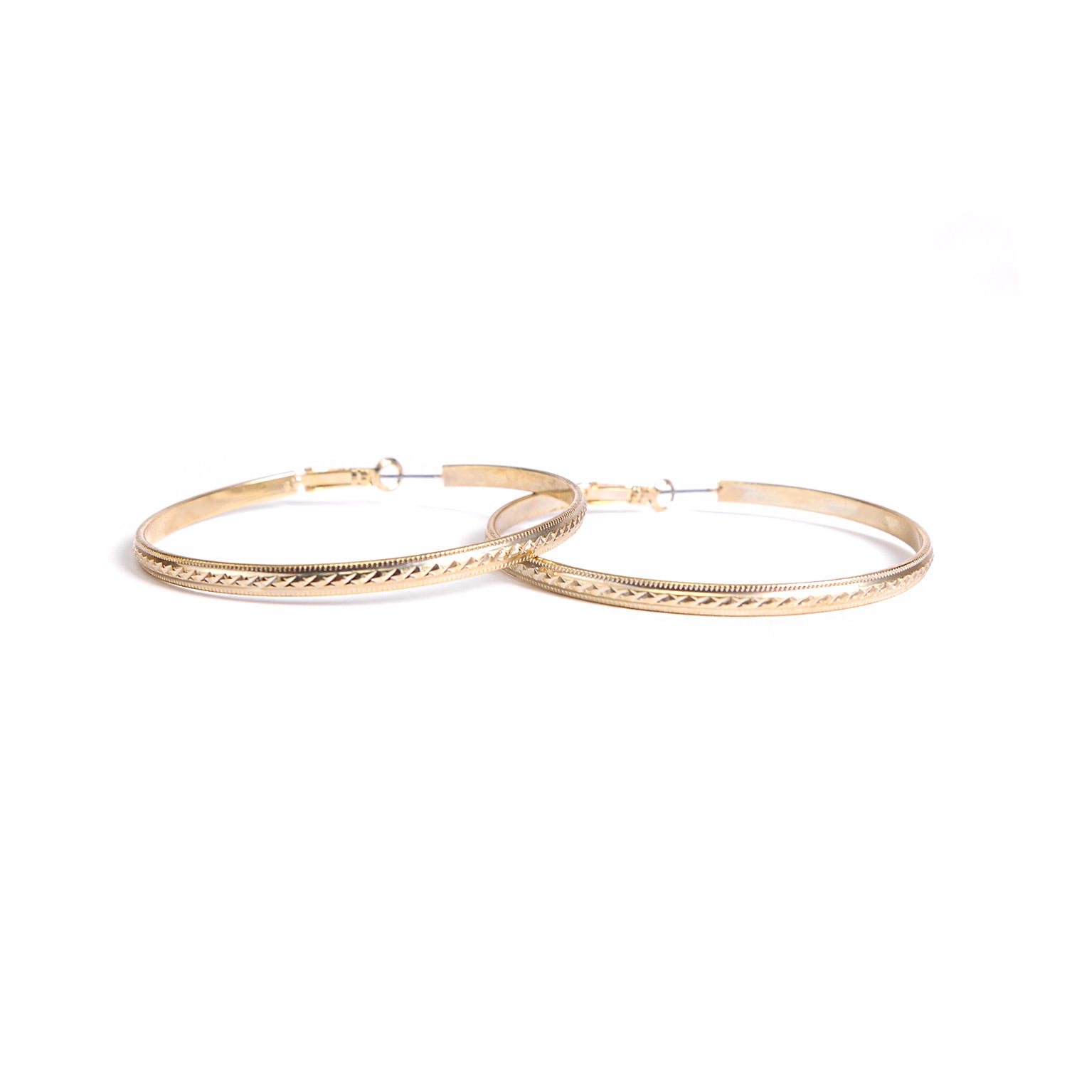 Diamond Cut Hoops in Gold