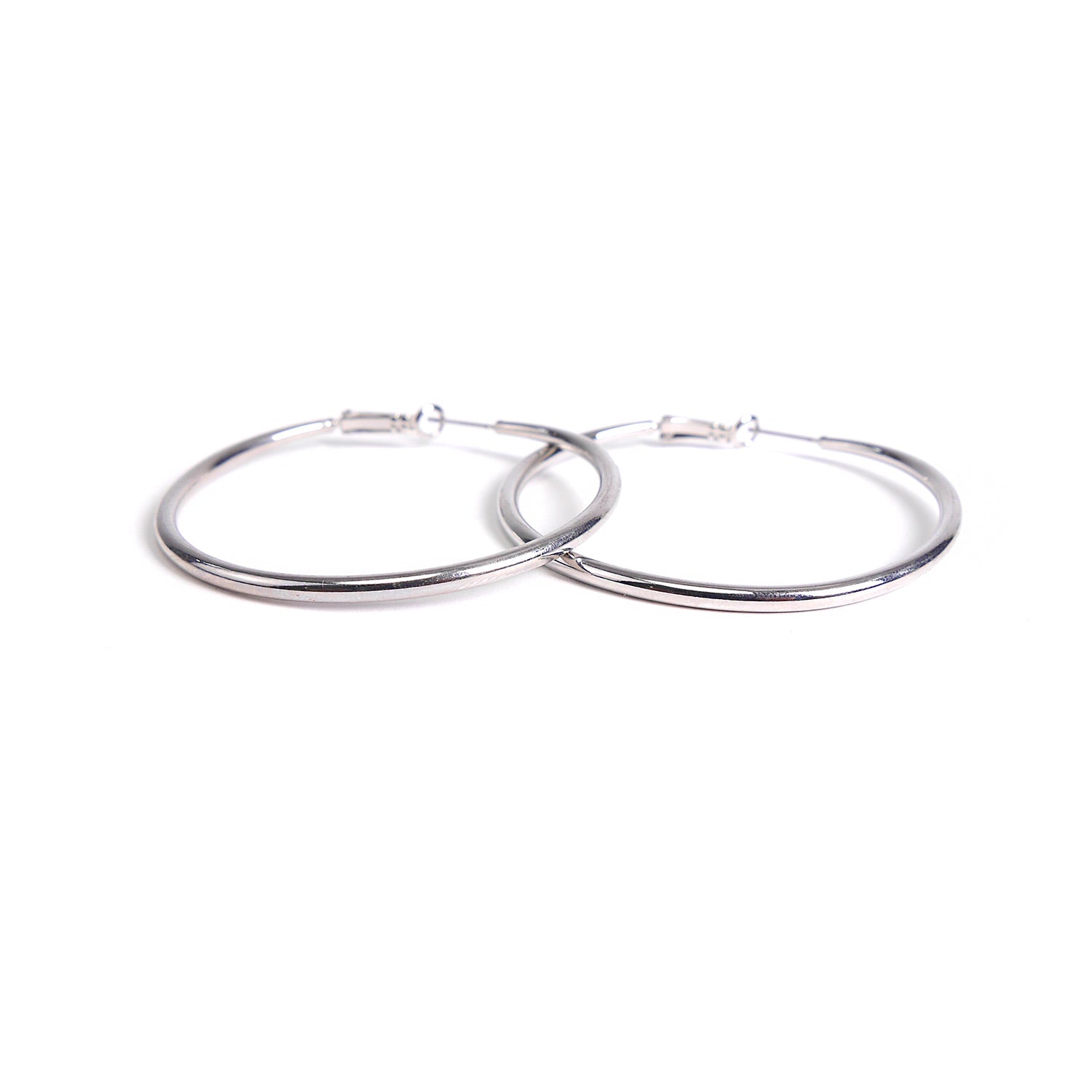 Plain Hoops in Rhodium