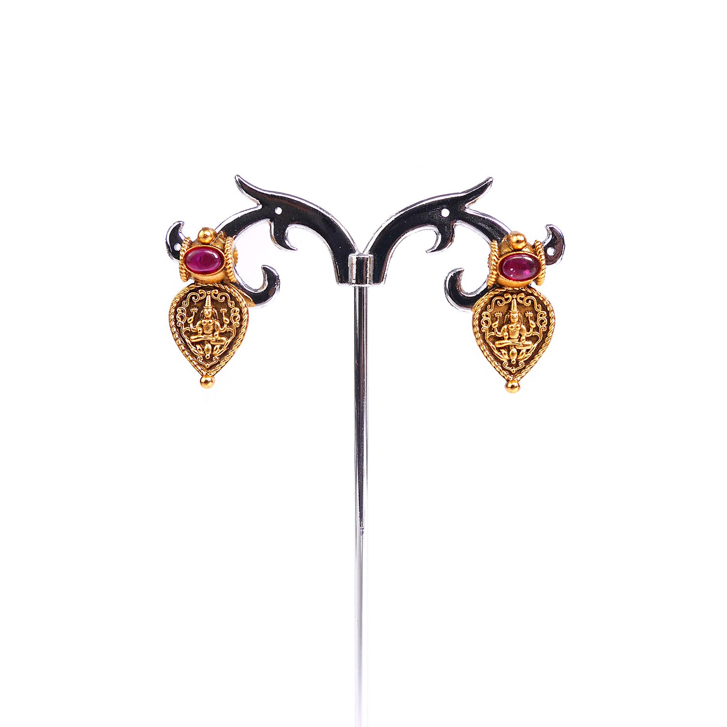 Tulsi Necklace Set in Ruby