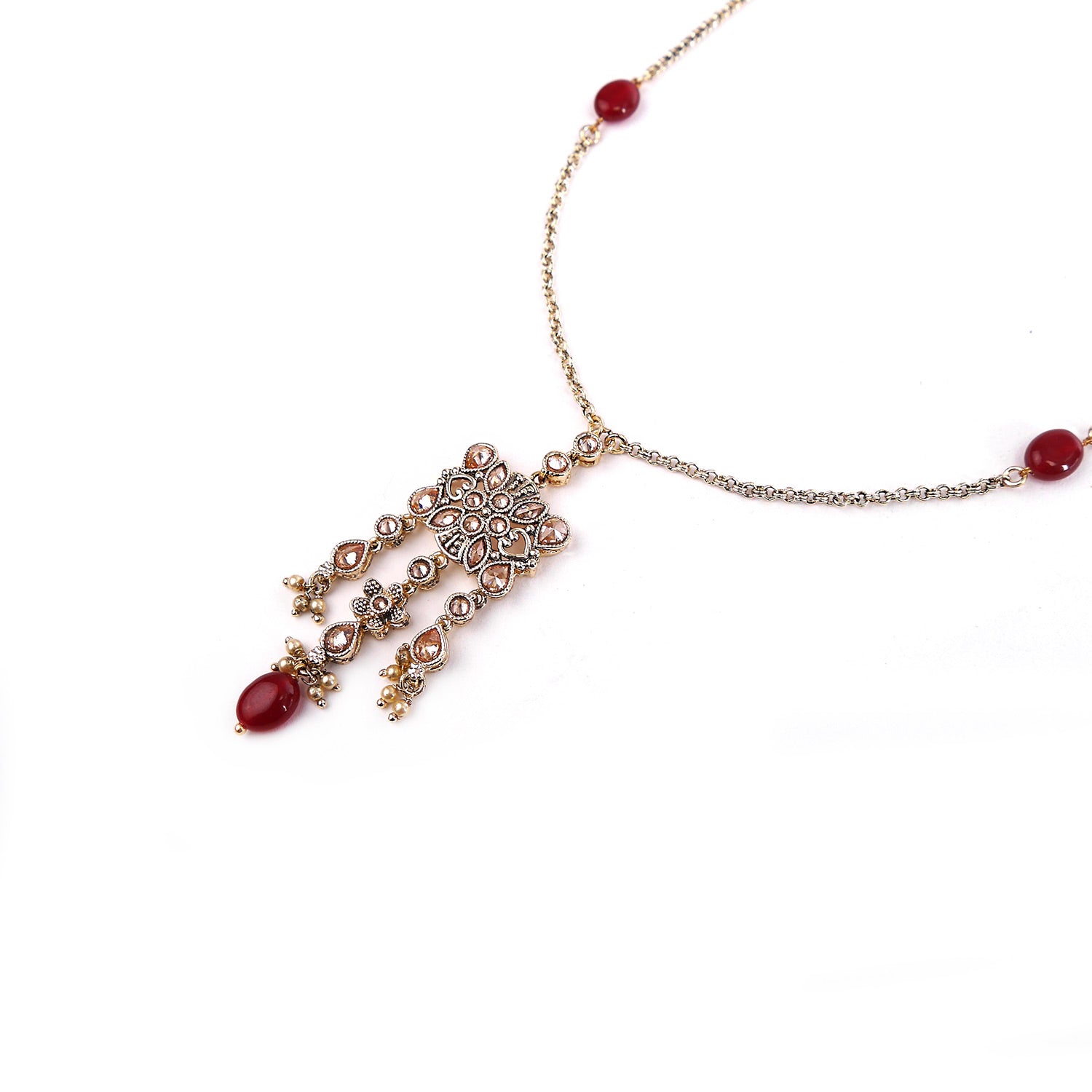 Daisy Droplet Pendant in Maroon