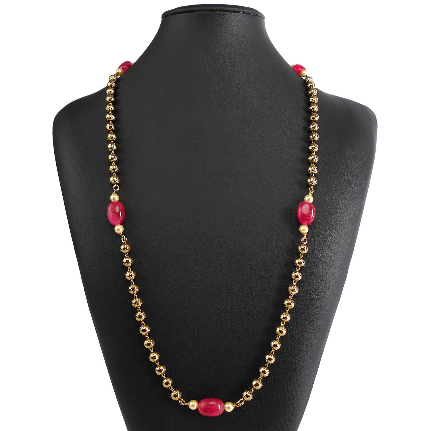 Ruby and Gold Ball Chain