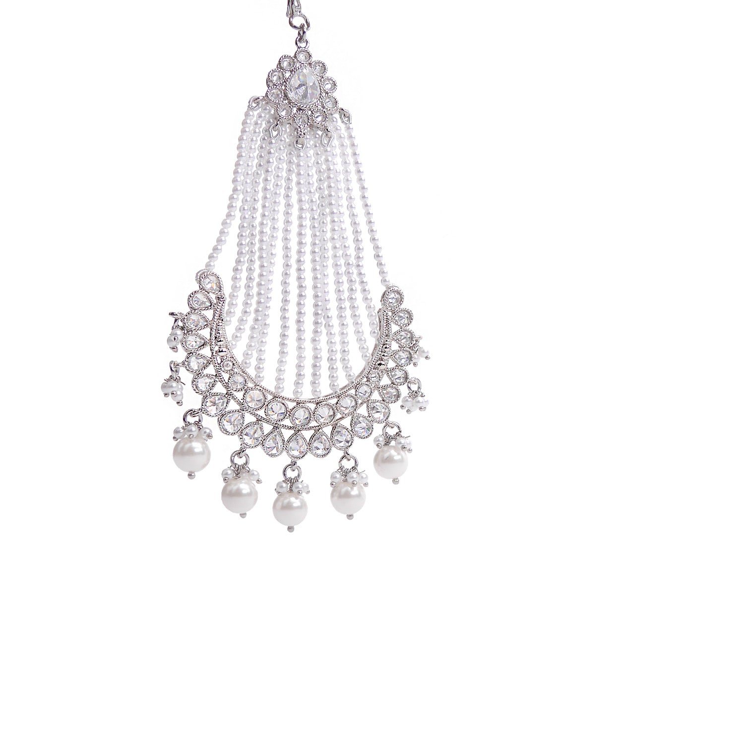 Florine Rhodium Jhumar with Pearl