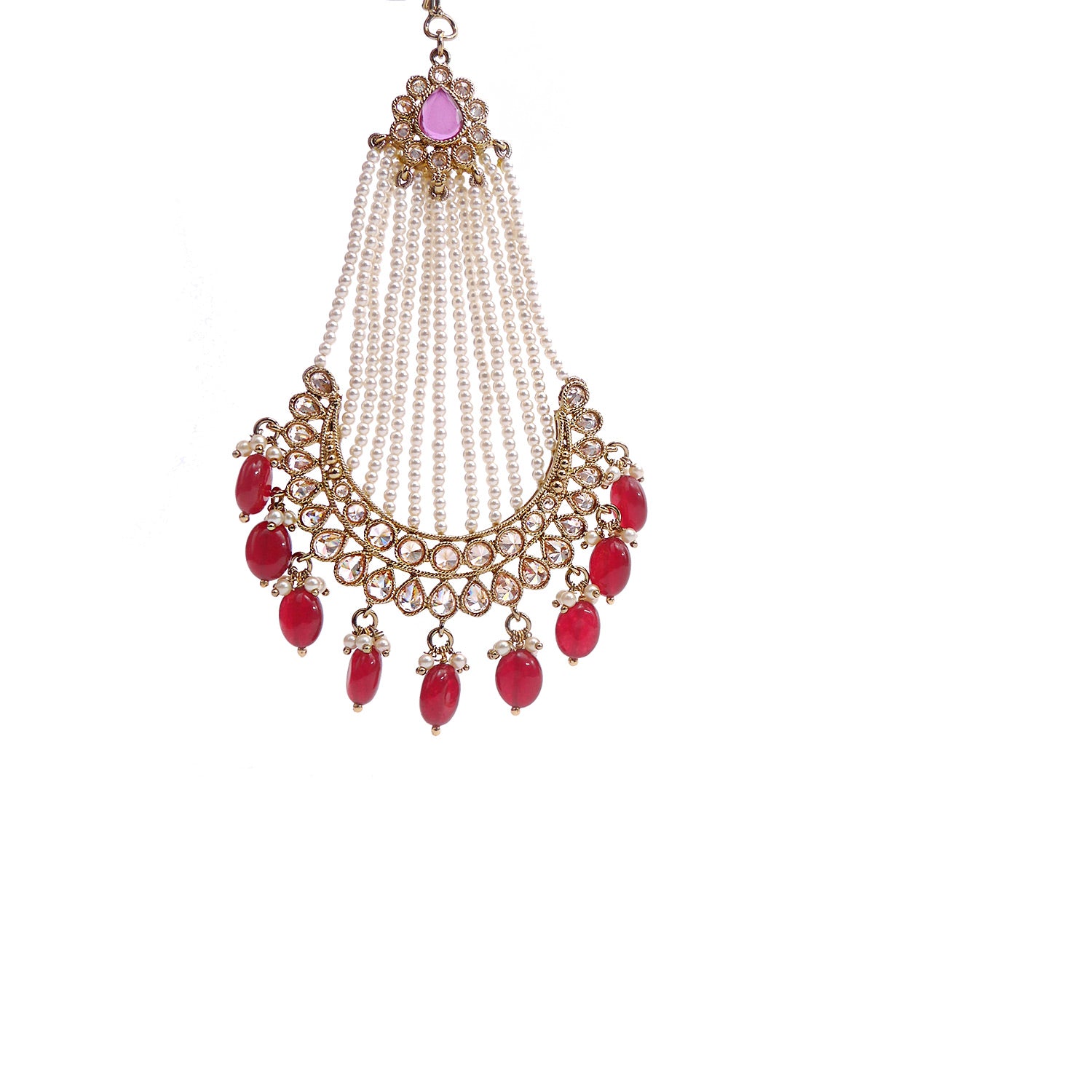 Florine Ruby Jhumar Headpiece