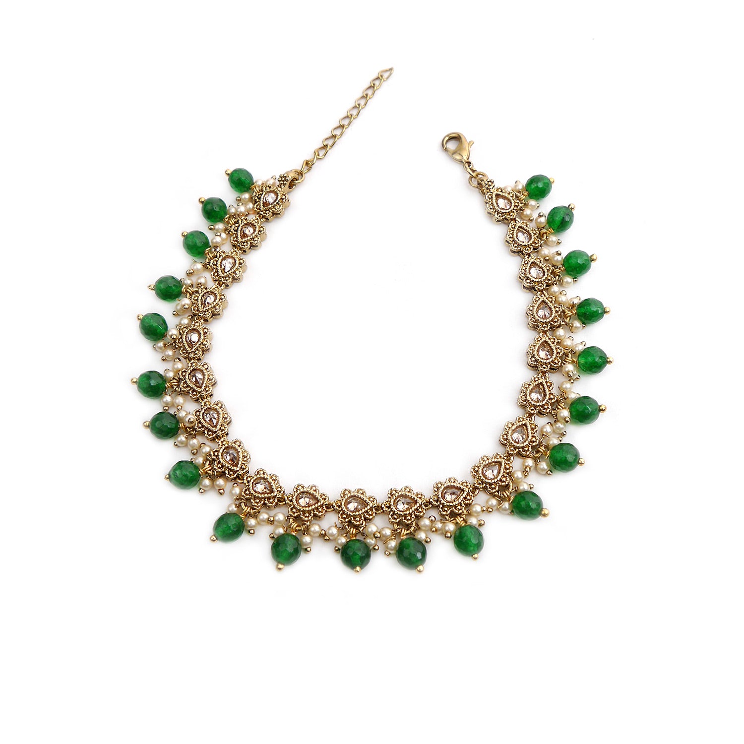 Green Round Drop Anklet