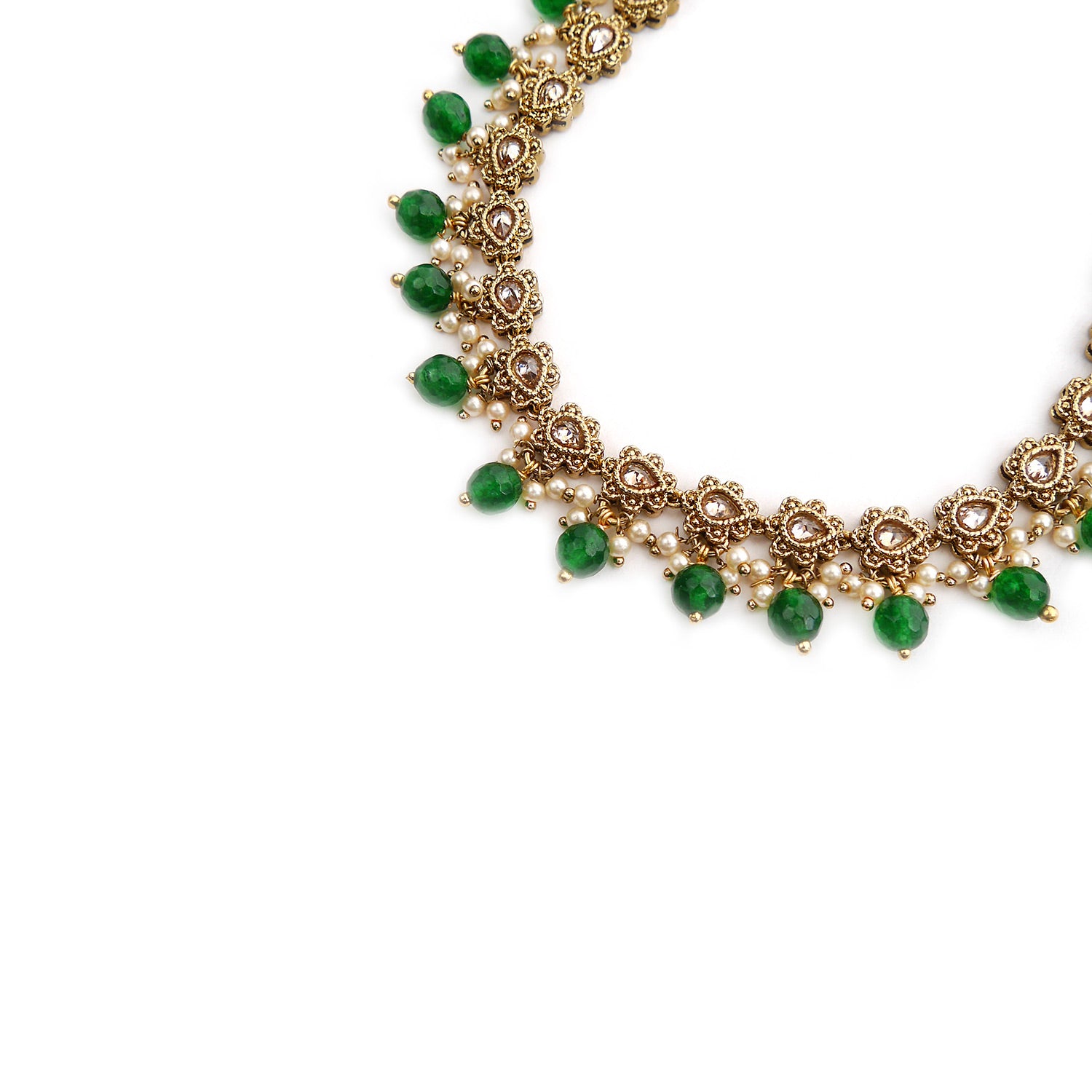 Green Round Drop Anklet