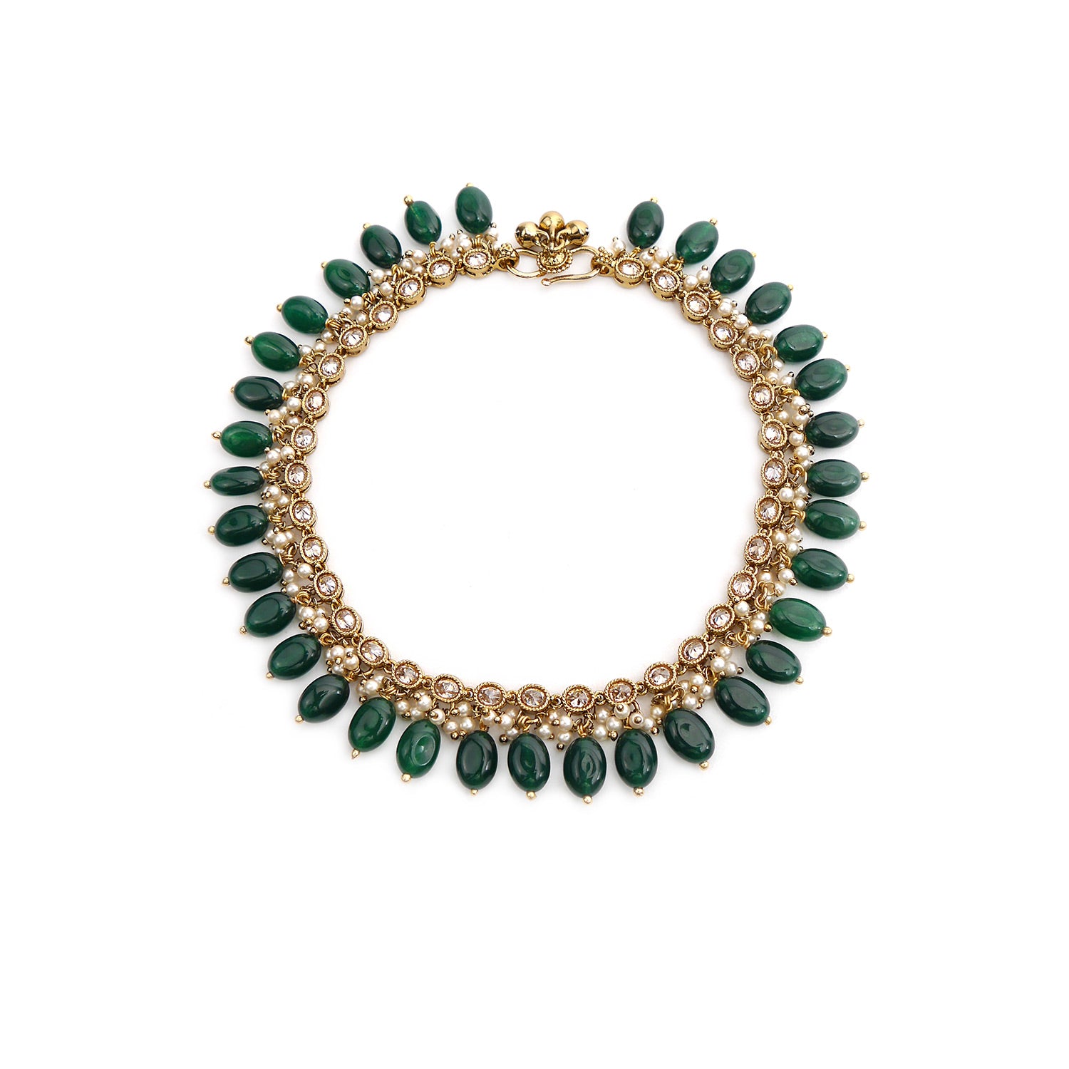 Green Oval Drop Anklet