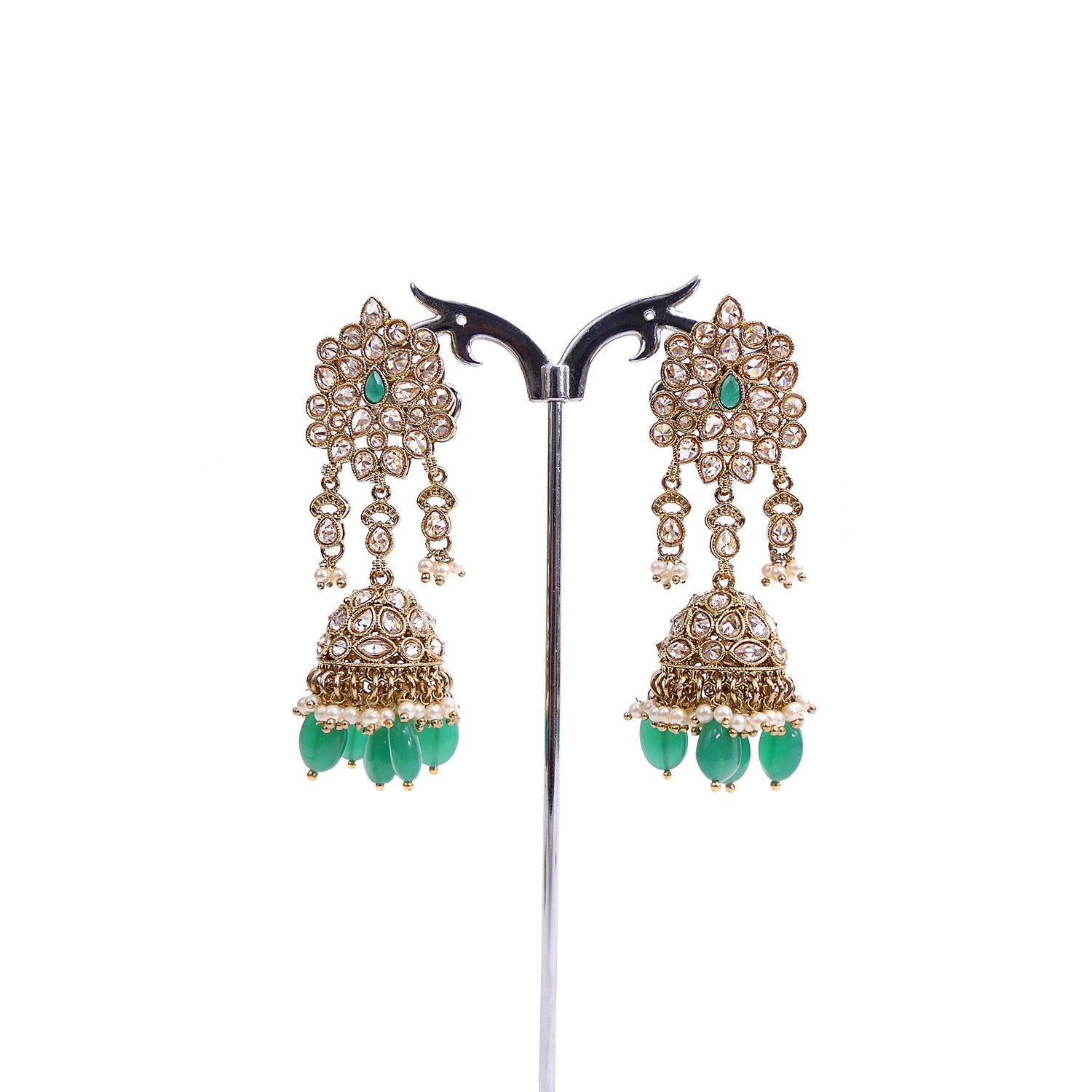 Niya Necklace Set in Emerald and Antique Gold