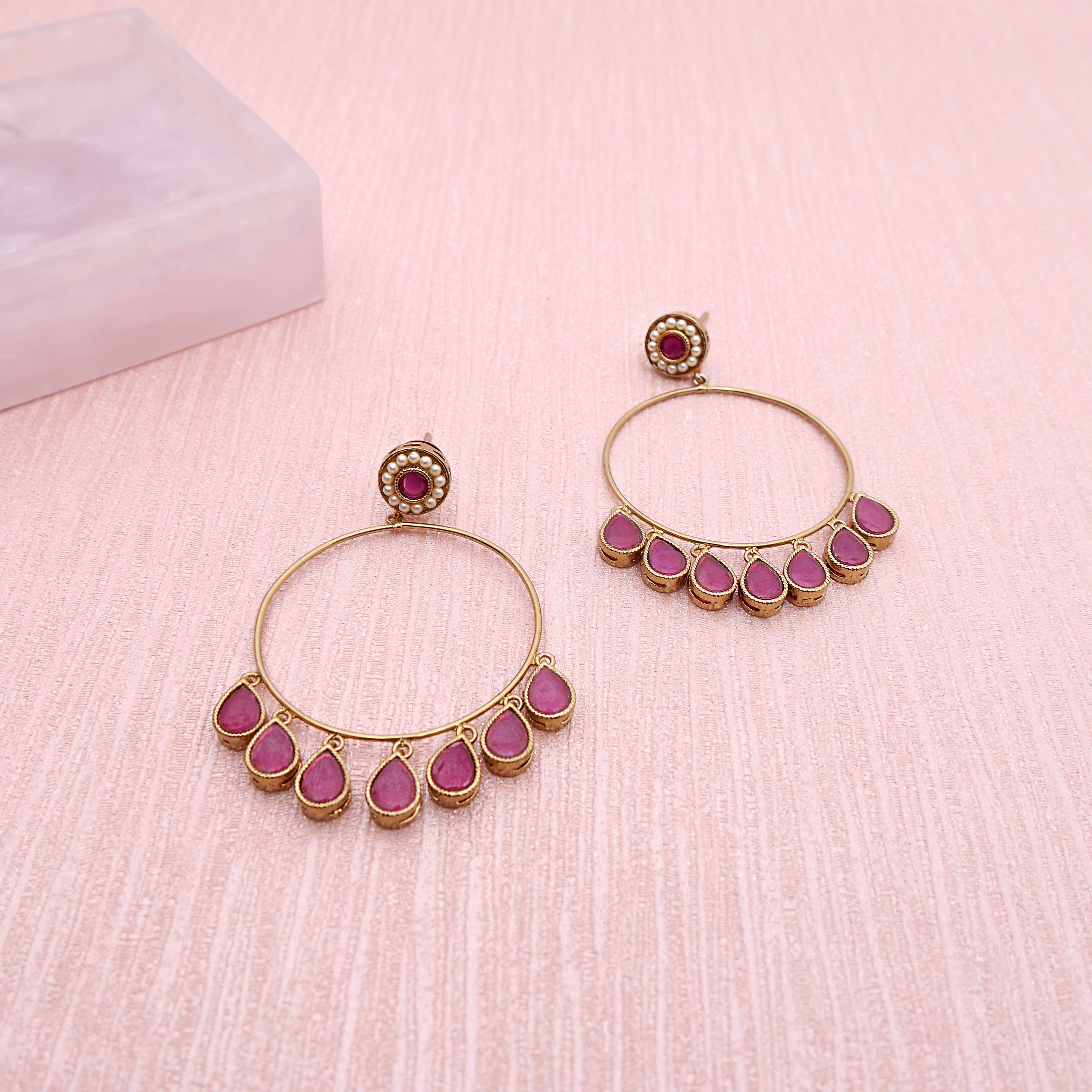 Leela Hoops in Pink