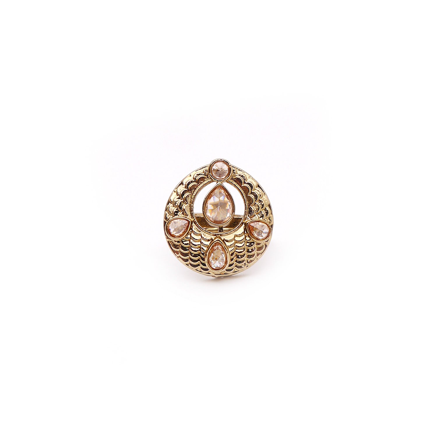 Jameela Crystal Antique Gold Ring