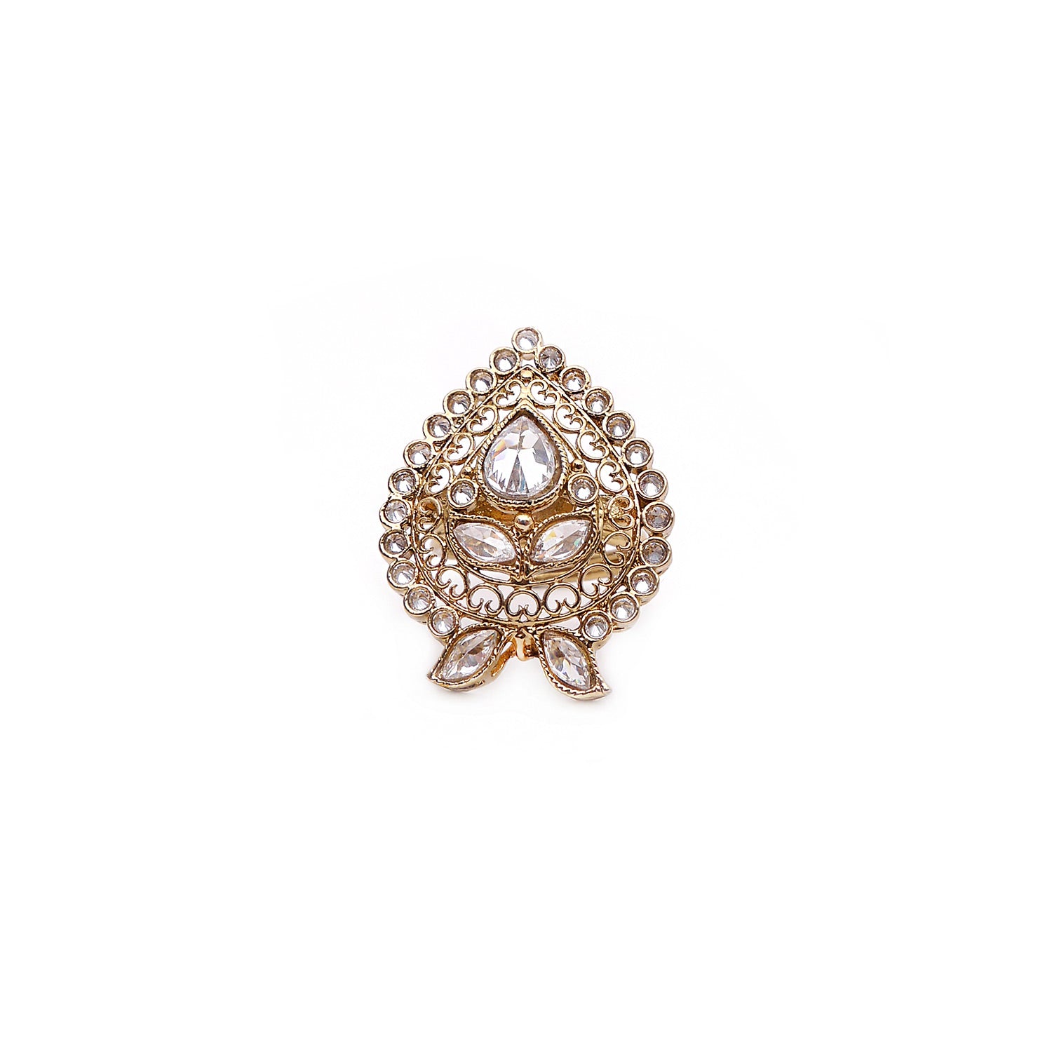 Floral Filigree Ring in Antique Gold