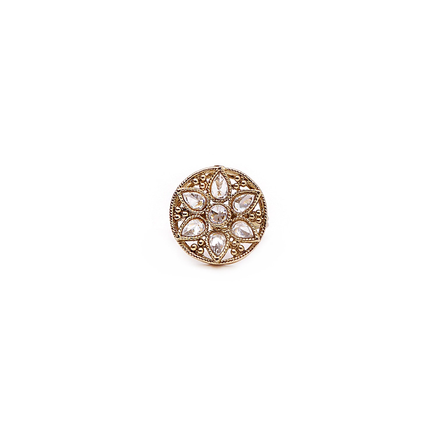Daffodil Ring in White Crystal
