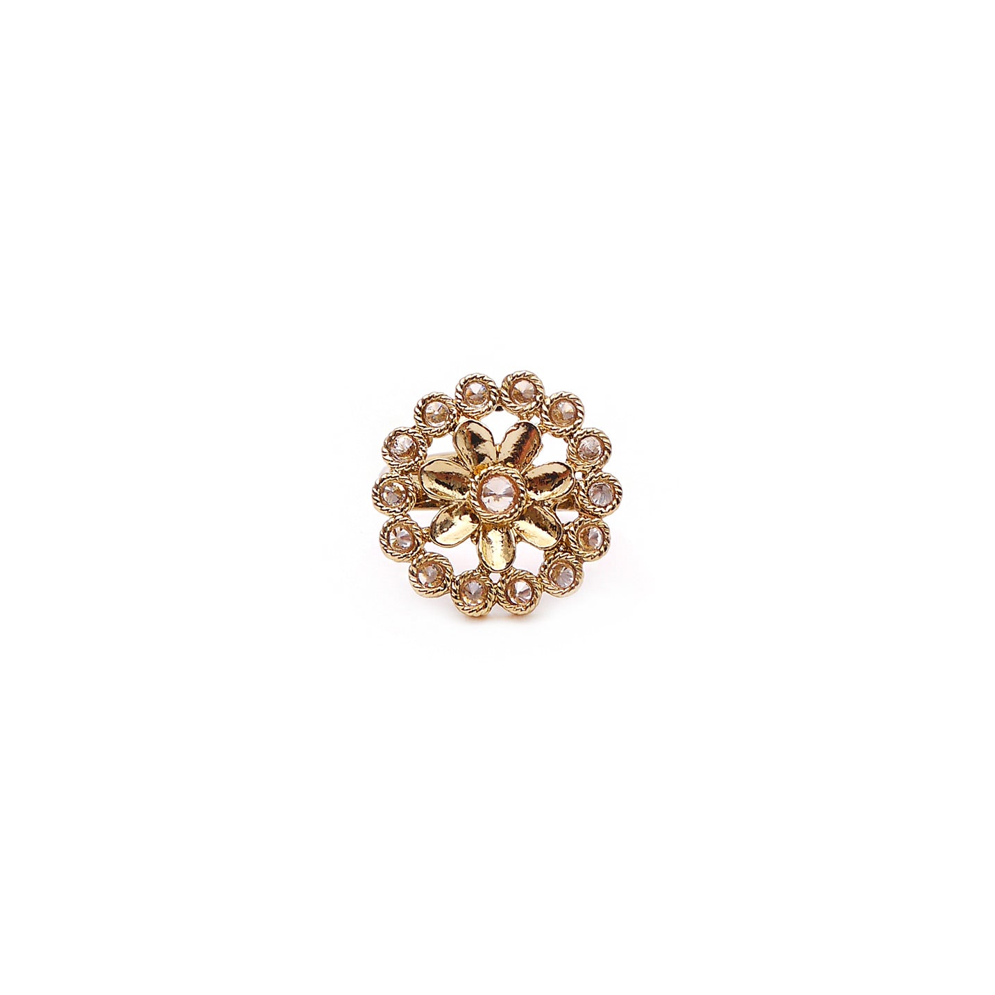 Cosmos Ring in Champagne and Antique Gold