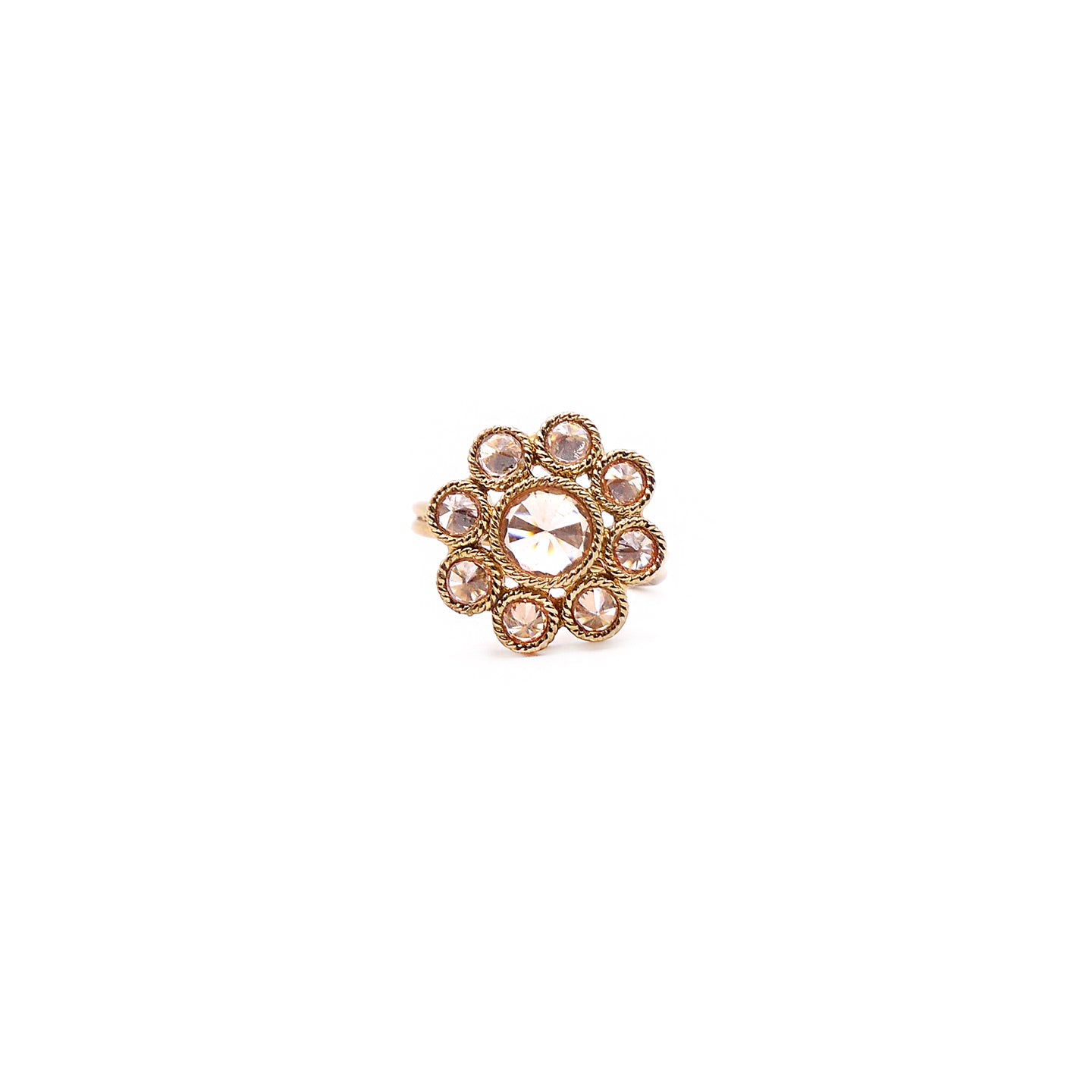 Bloom Ring in Champagne Crystal