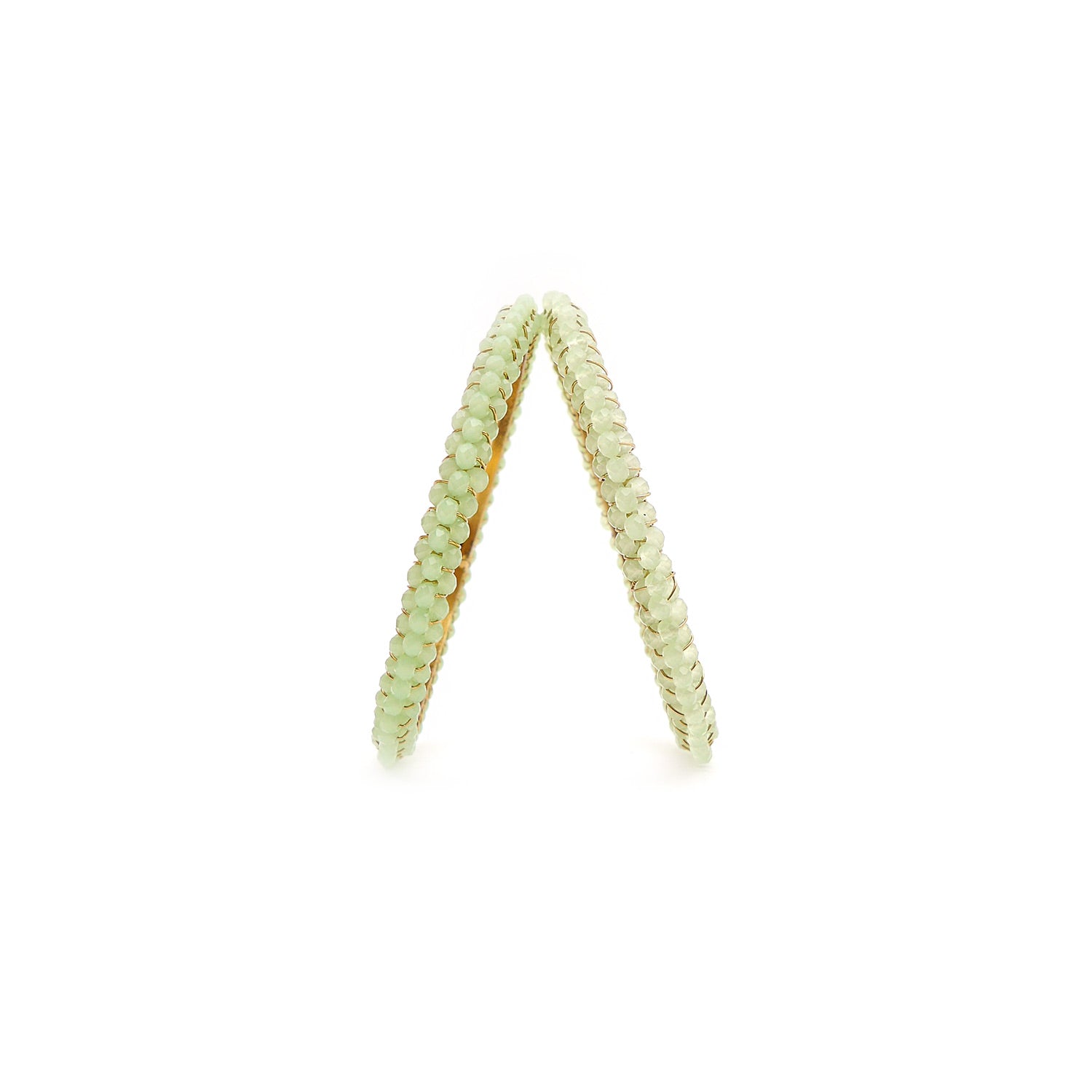 Ramani Crystal Bead Bangles in Mint