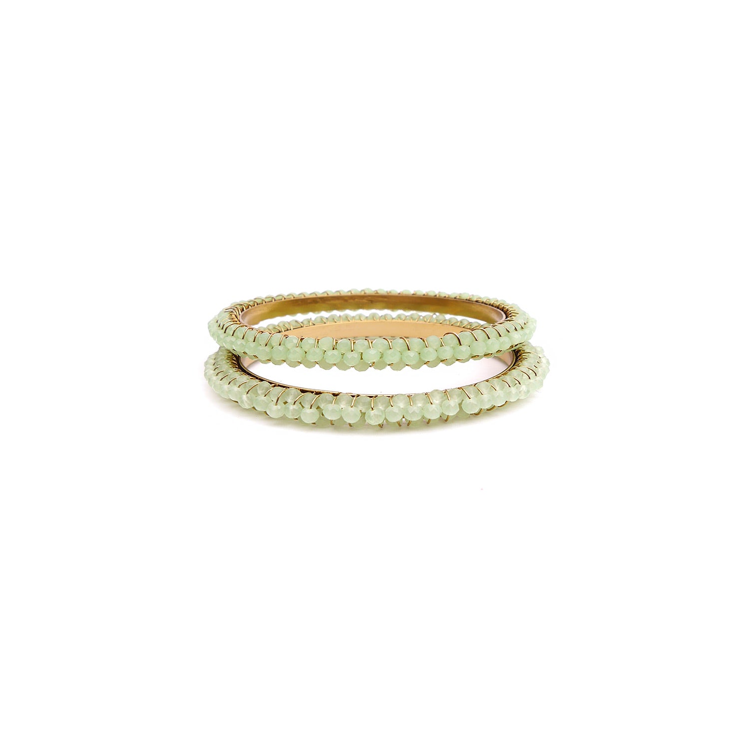 Ramani Crystal Bead Bangles in Mint