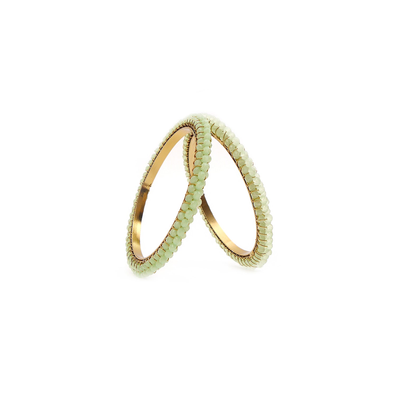 Ramani Crystal Bead Bangles in Mint