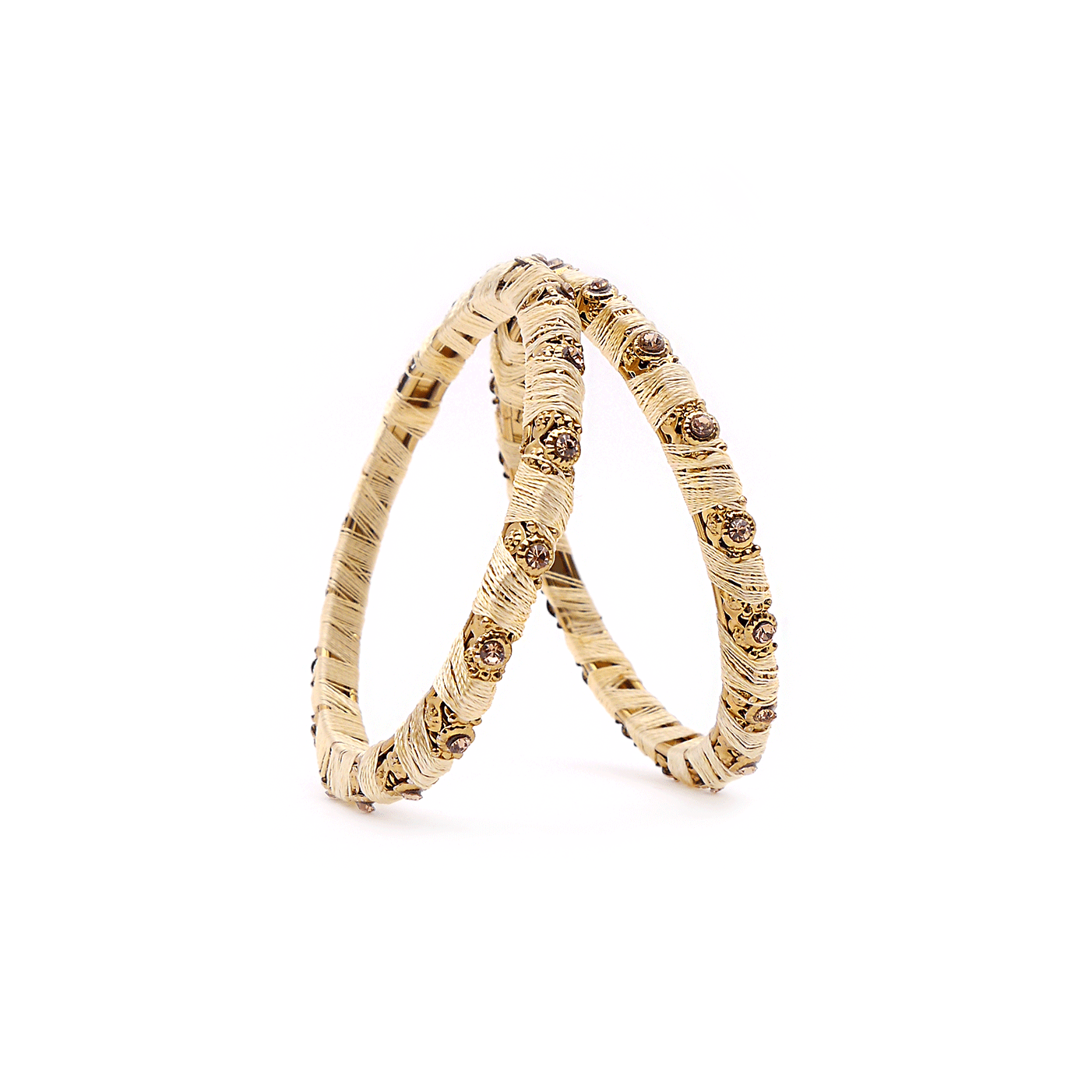 Cream Thick Thread Bangles
