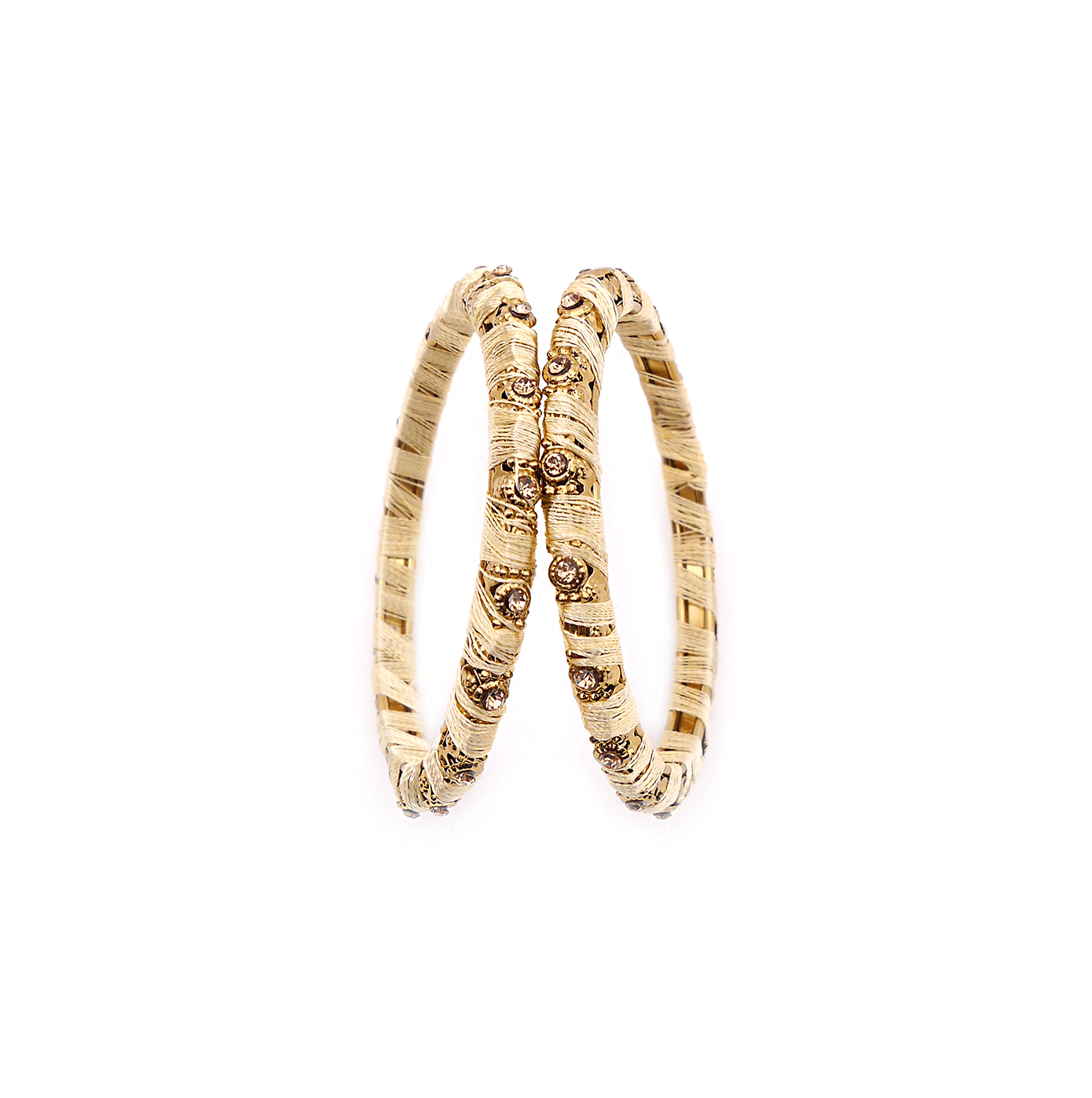 Cream Thick Thread Bangles