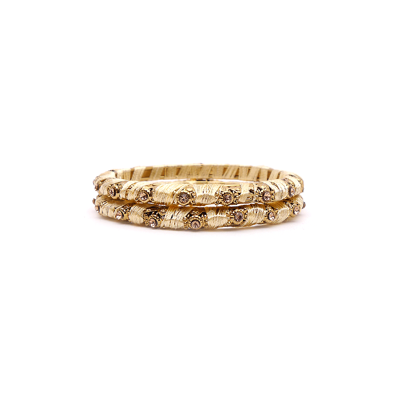 Cream Thick Thread Bangles