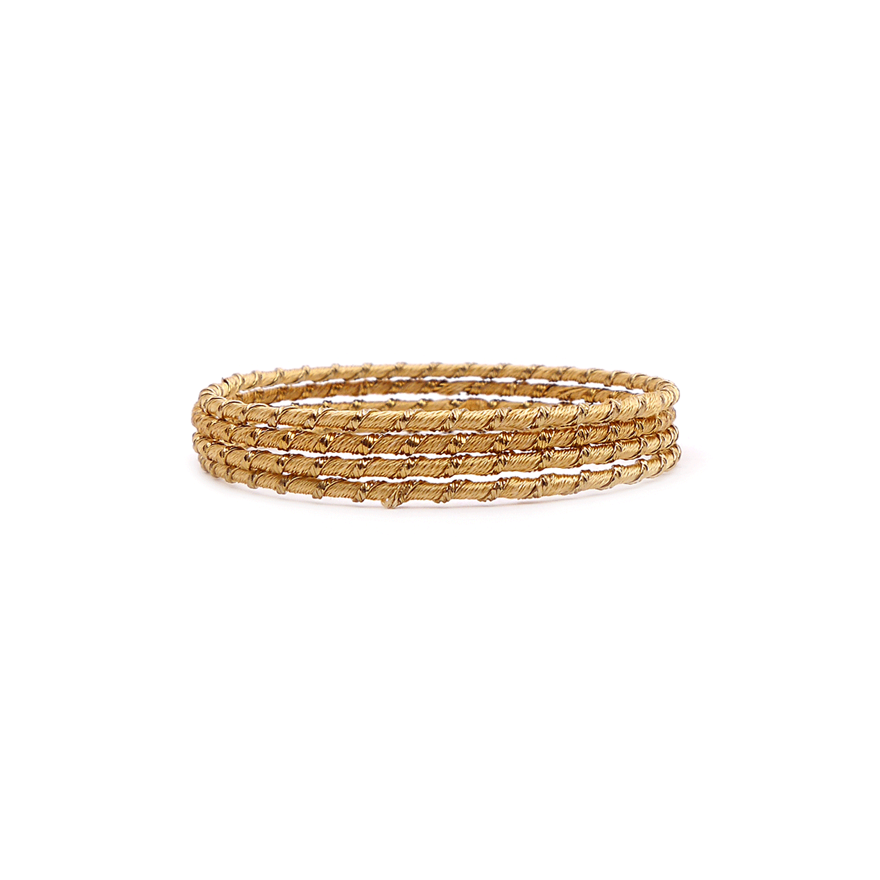 Gold Striped Thread Bangles