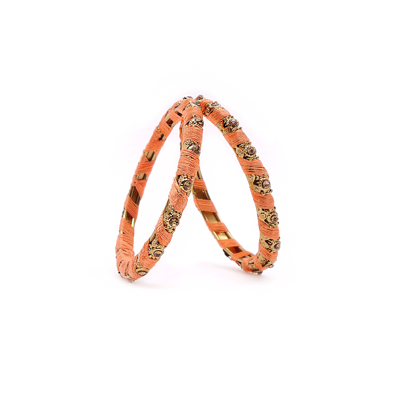 Peach Thick Thread Bangles