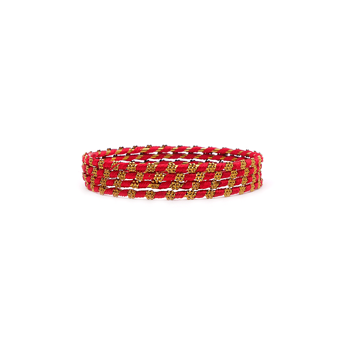 Red Daisy Thread Bangles