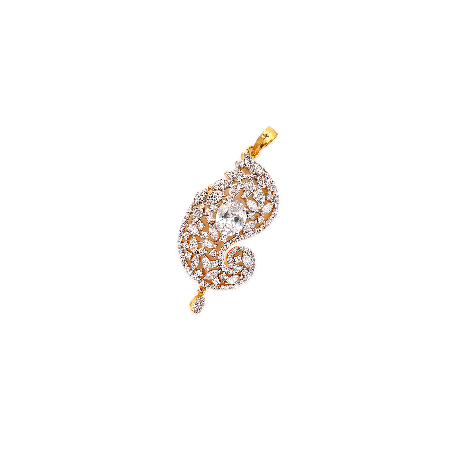 Floral Paisley Cubic Zirconia Pendant Set