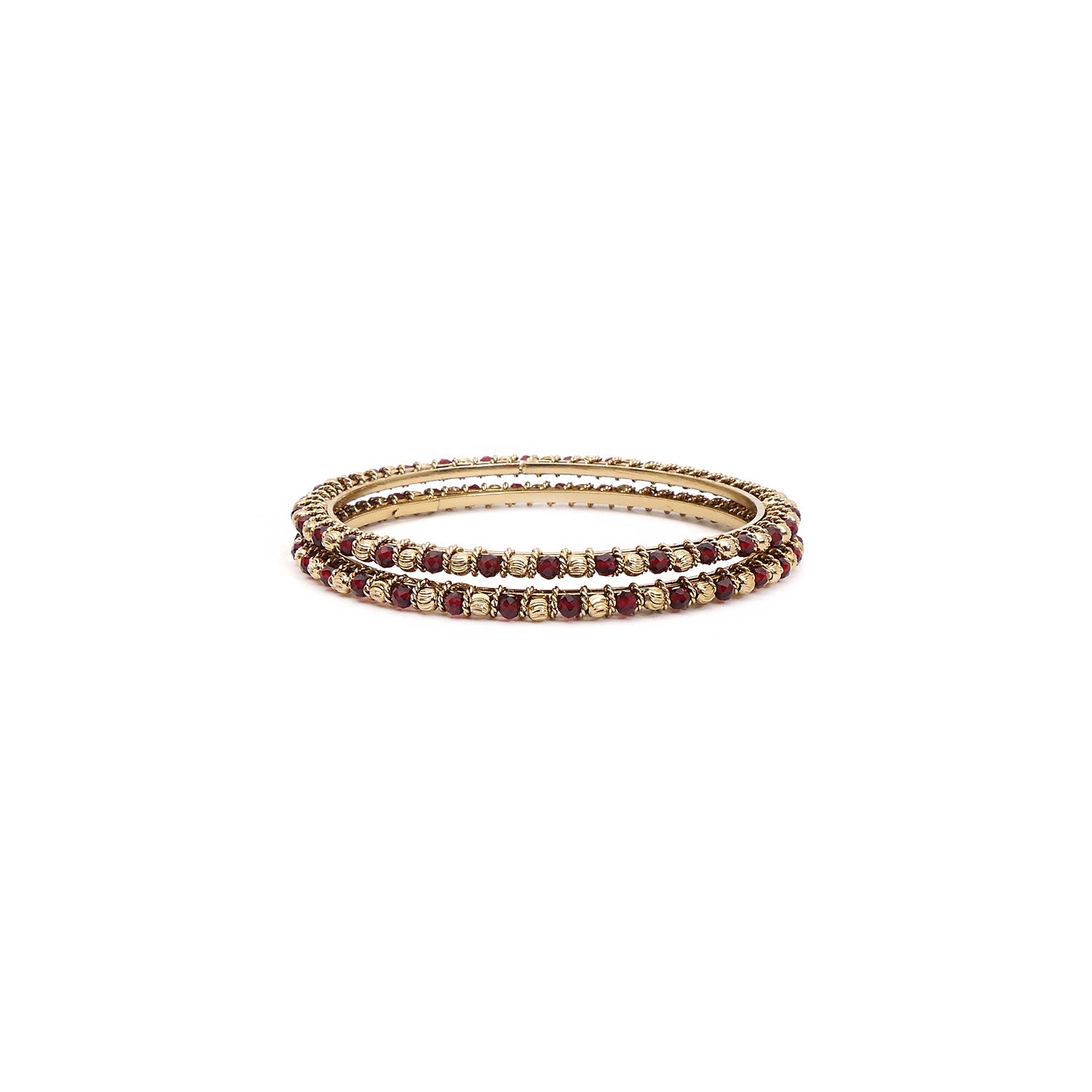 Maroon Crystal Beaded Bangles