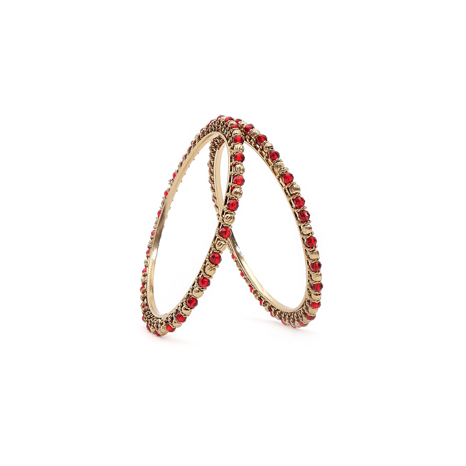 Red Crystal Beaded Bangles