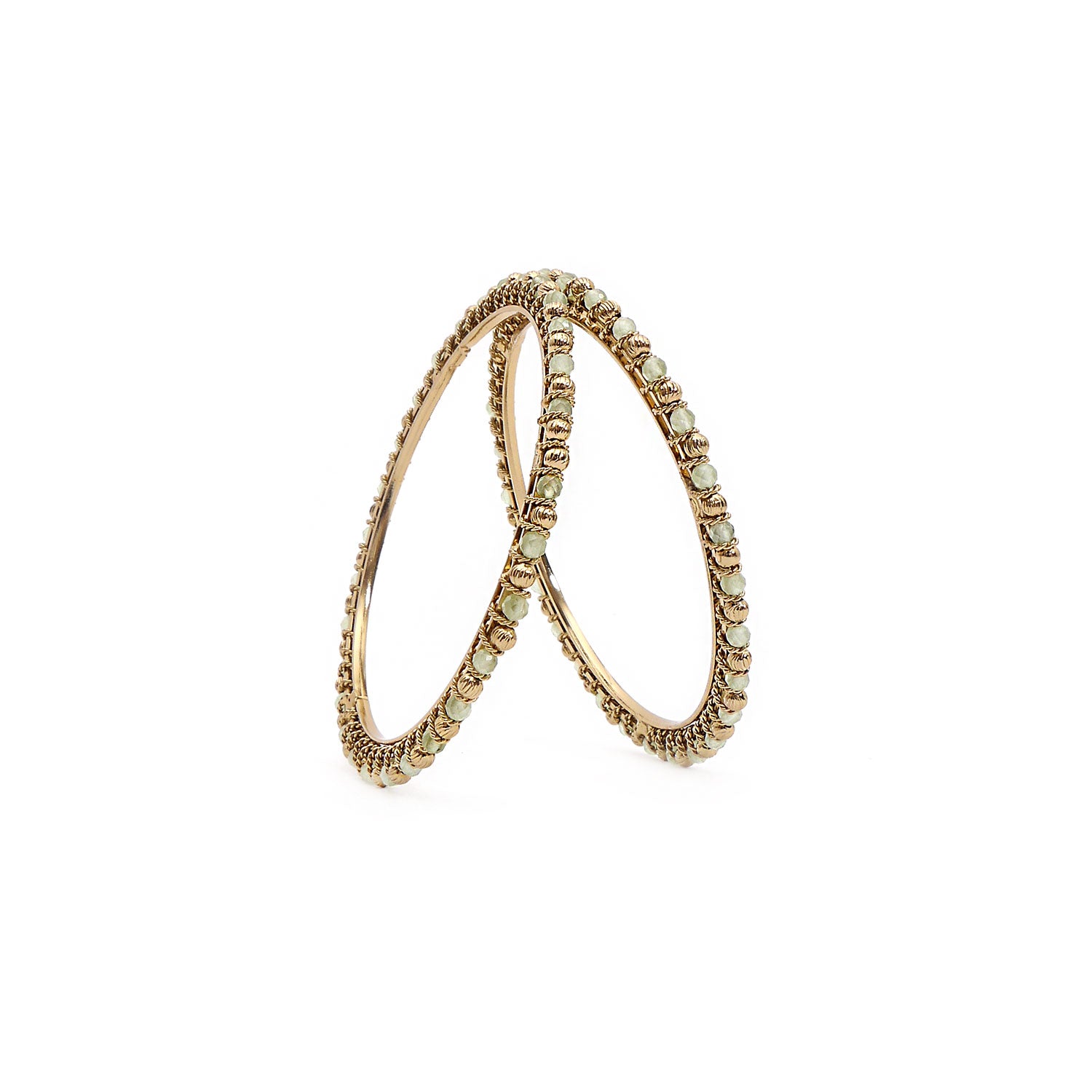 Mint Crystal Beaded Bangles