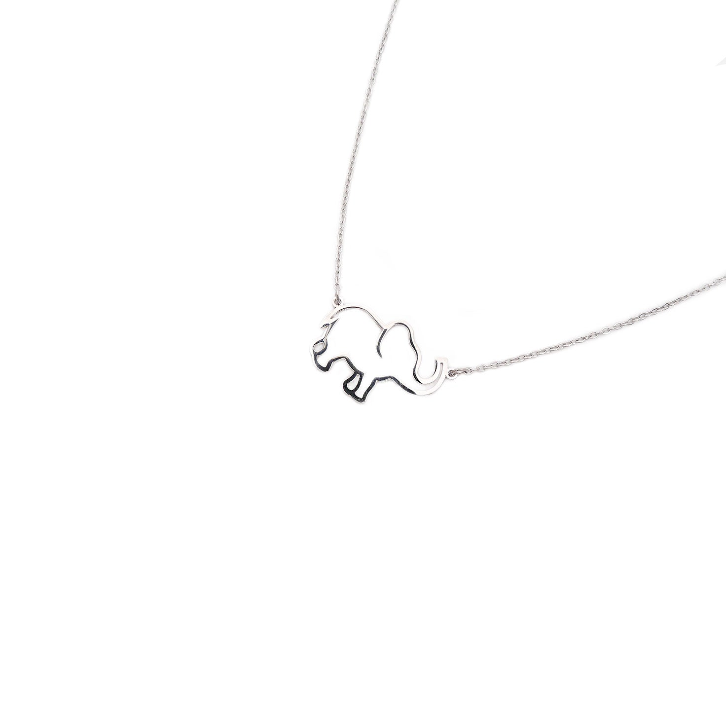 Majestic Elephant Necklace in Rhodium