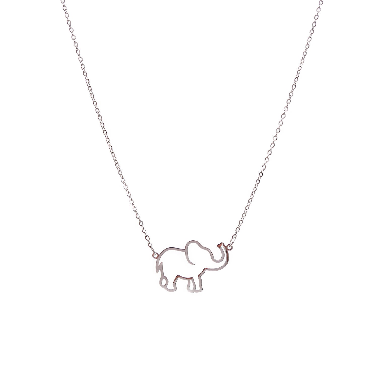 Majestic Elephant Necklace in Rhodium