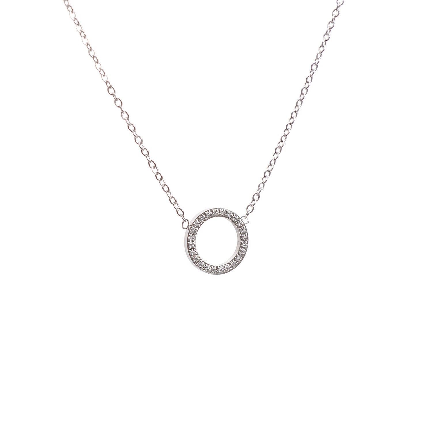 Eternity Cubic Zirconia Necklace in Rhodium