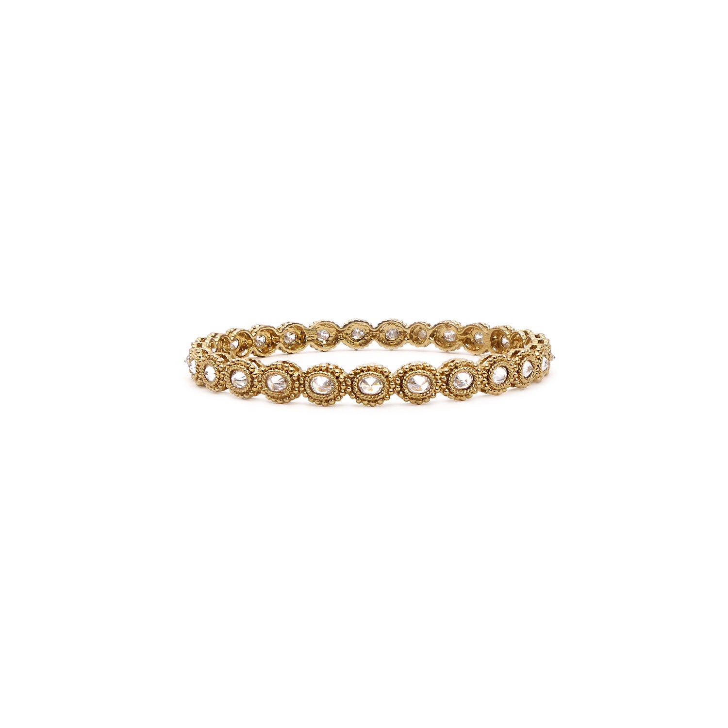 White Crystal Oval Bangle