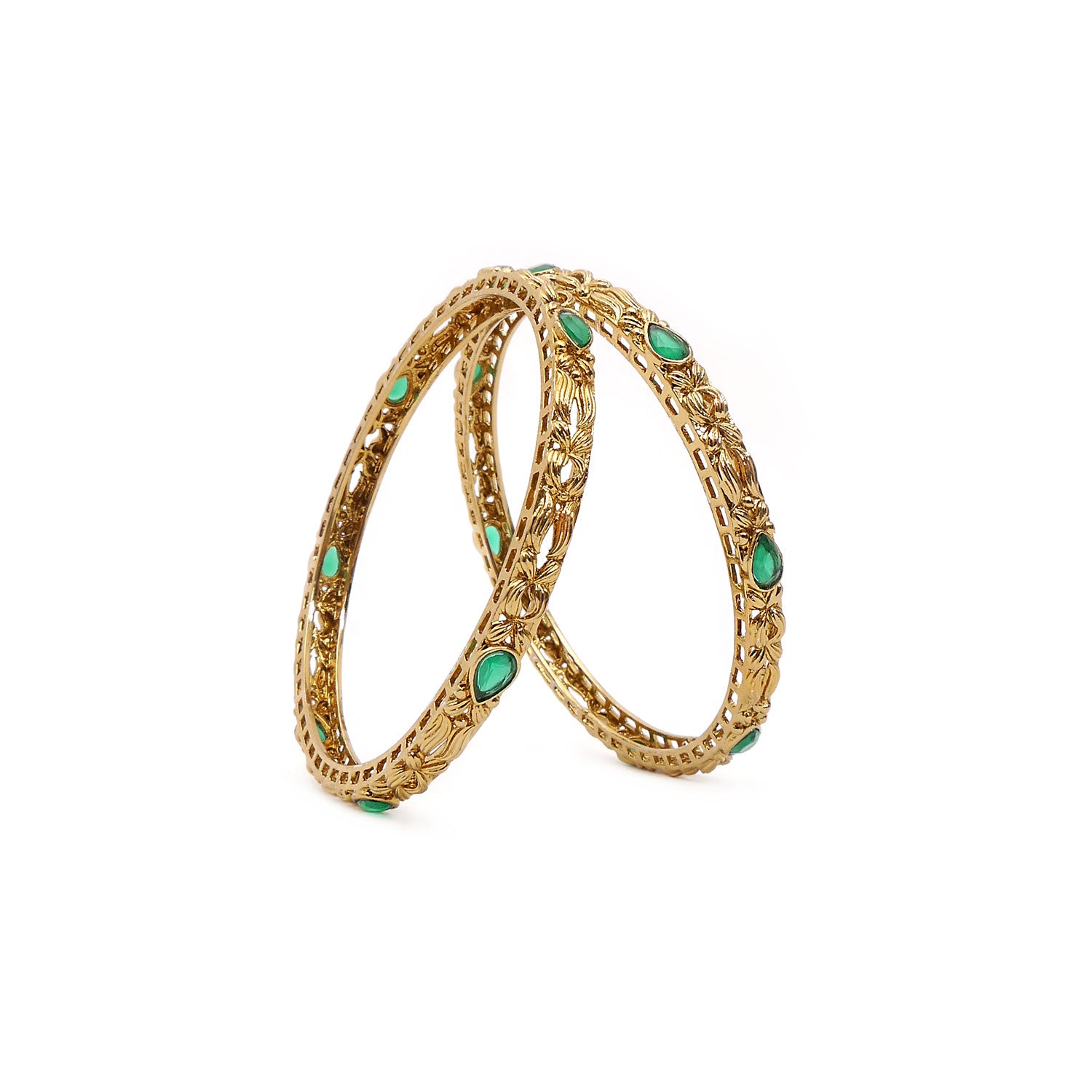 Antique Forest Emerald Bangles