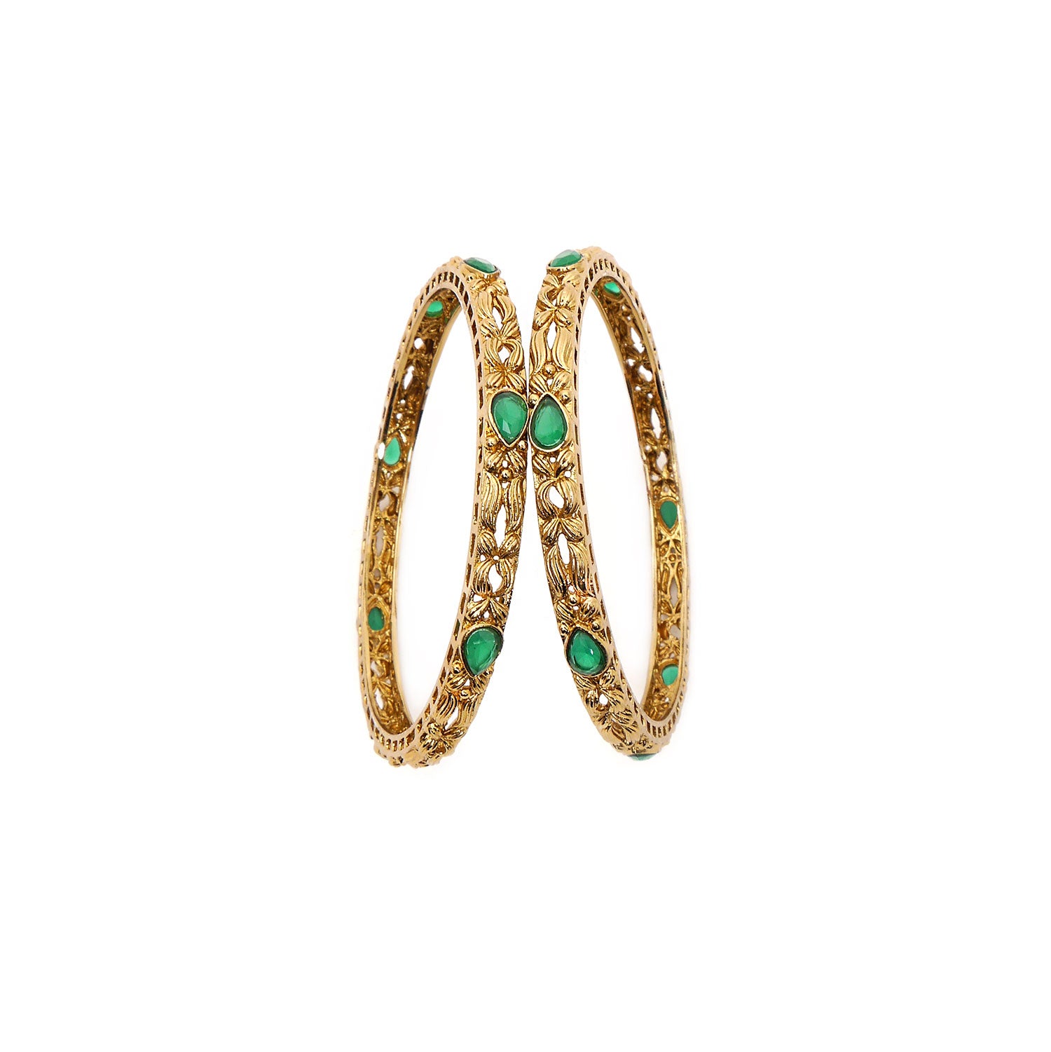 Antique Forest Emerald Bangles