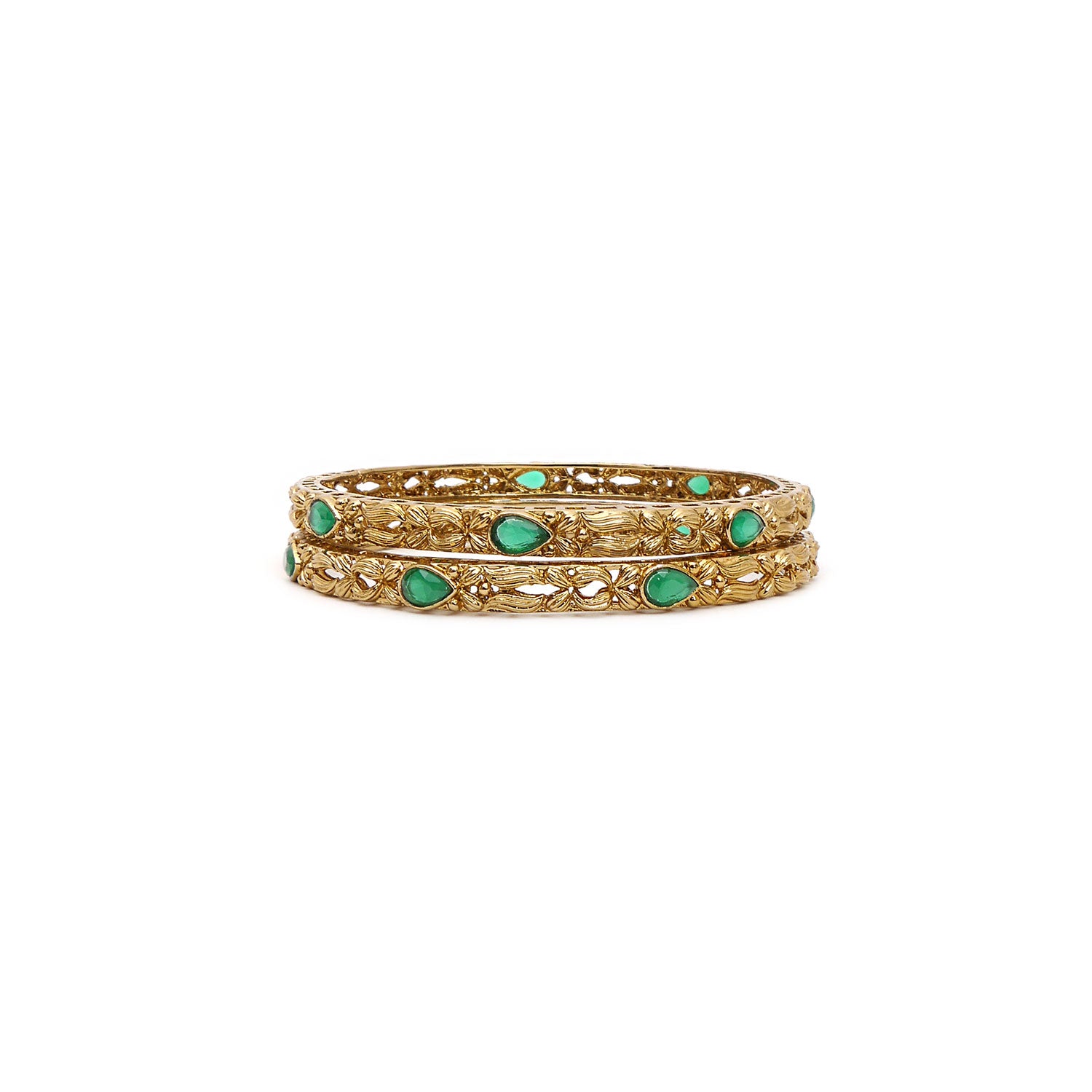 Antique Forest Emerald Bangles