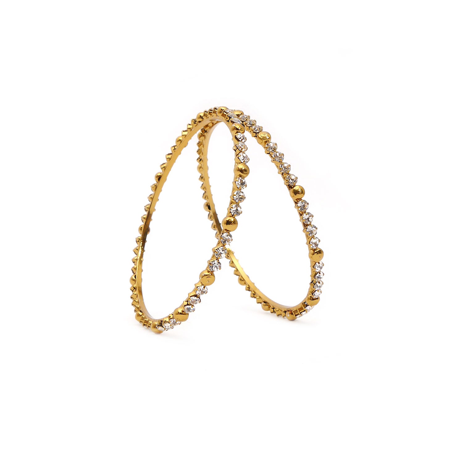 White Diamanté Trio Antique Thin Bangles