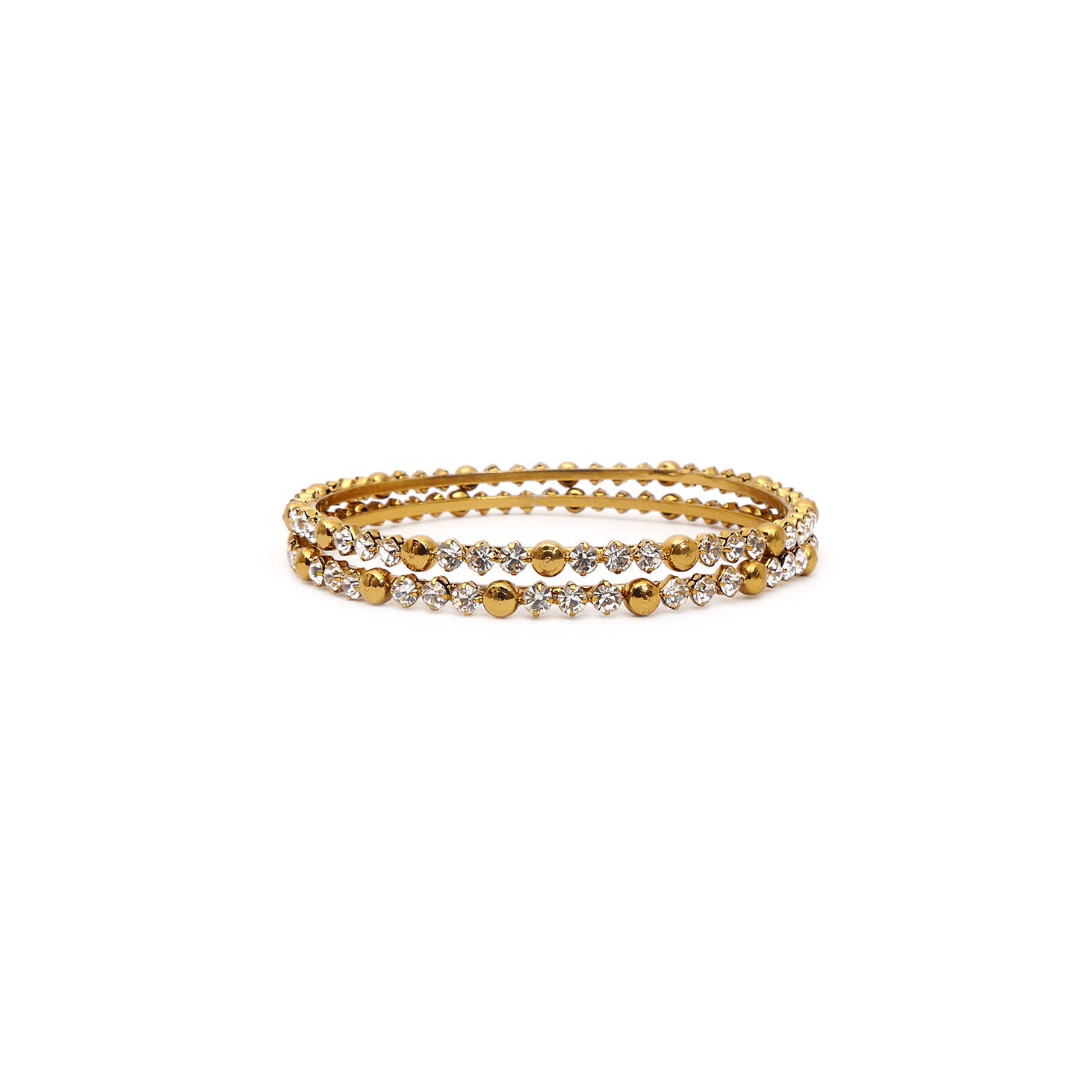 White Diamanté Trio Antique Thin Bangles
