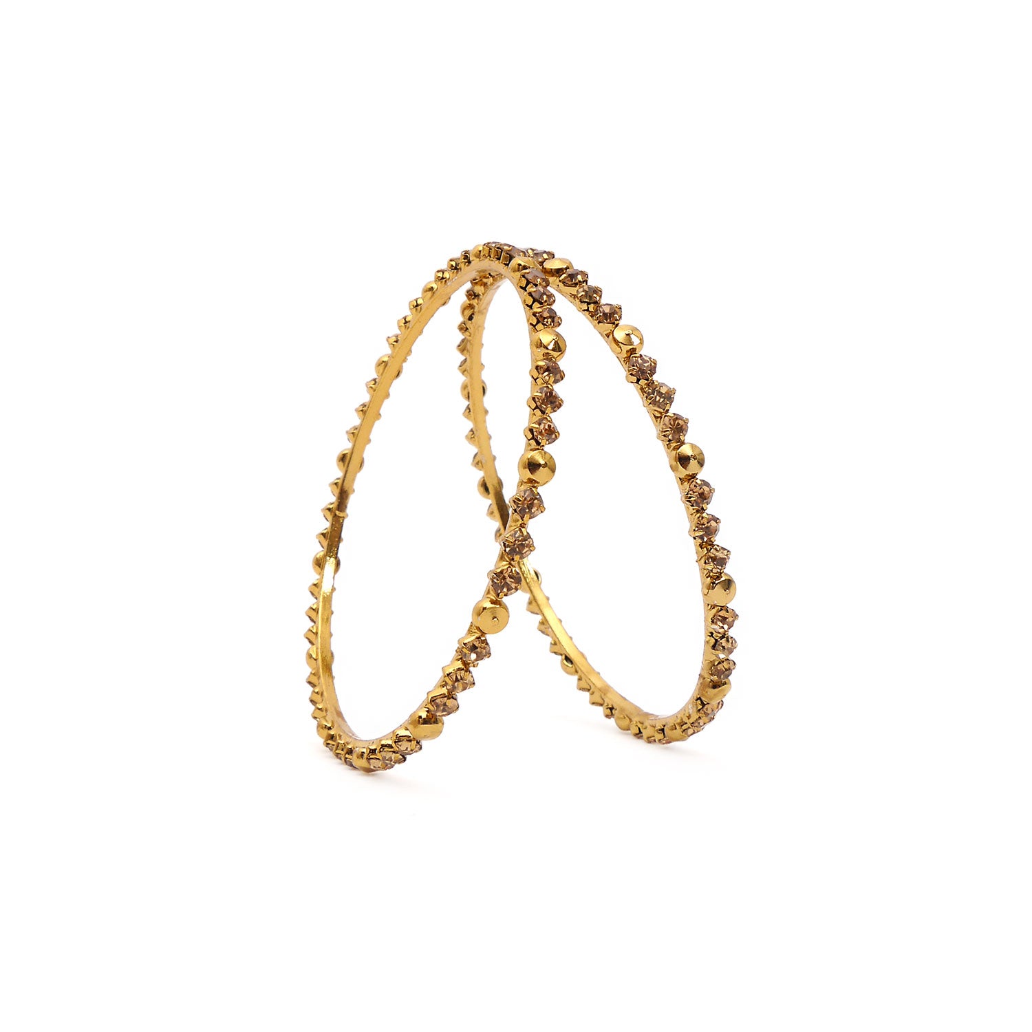 Champagne Diamanté Trio Antique Thin Bangles