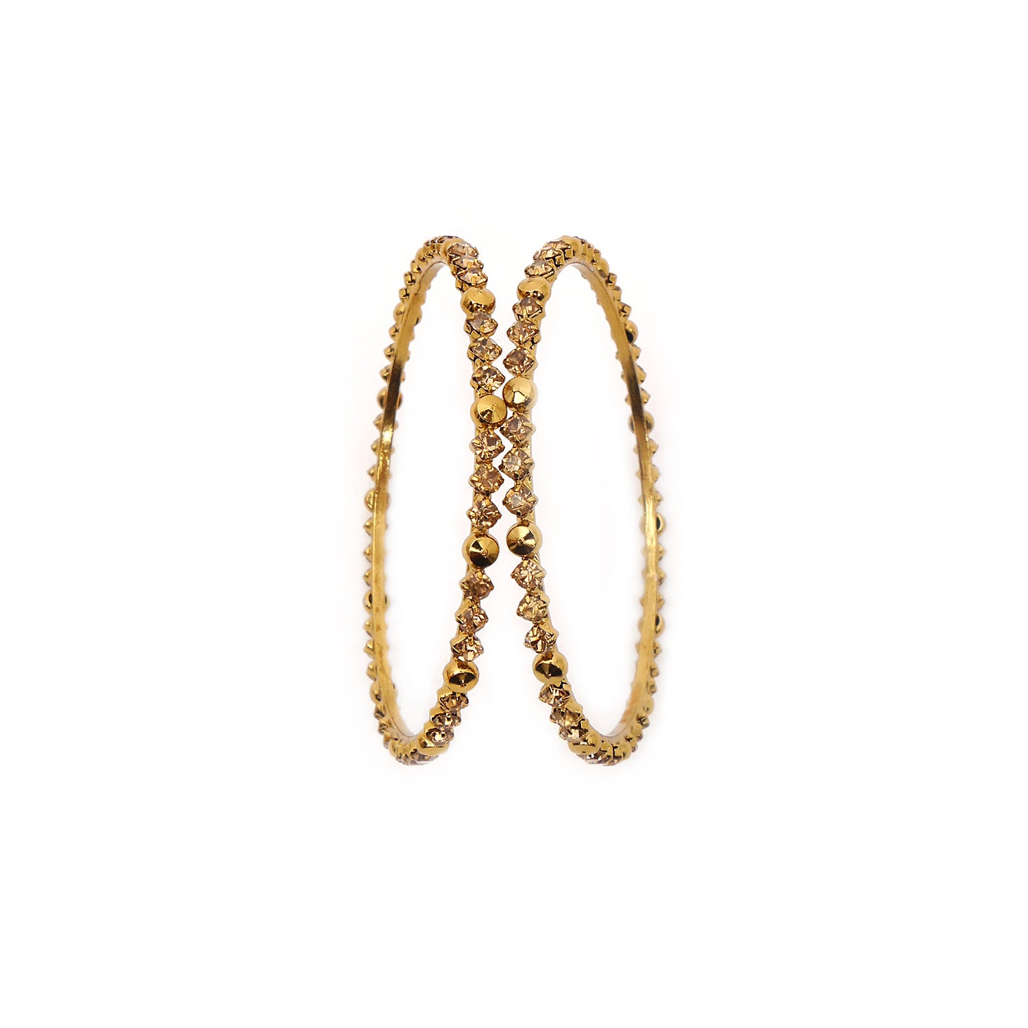 Champagne Diamanté Trio Antique Thin Bangles