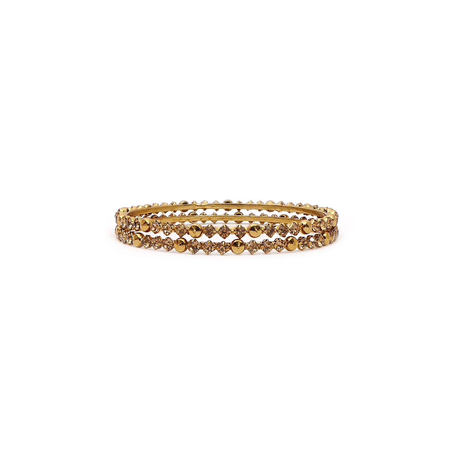 Champagne Diamante Trio Antique Thin Bangles