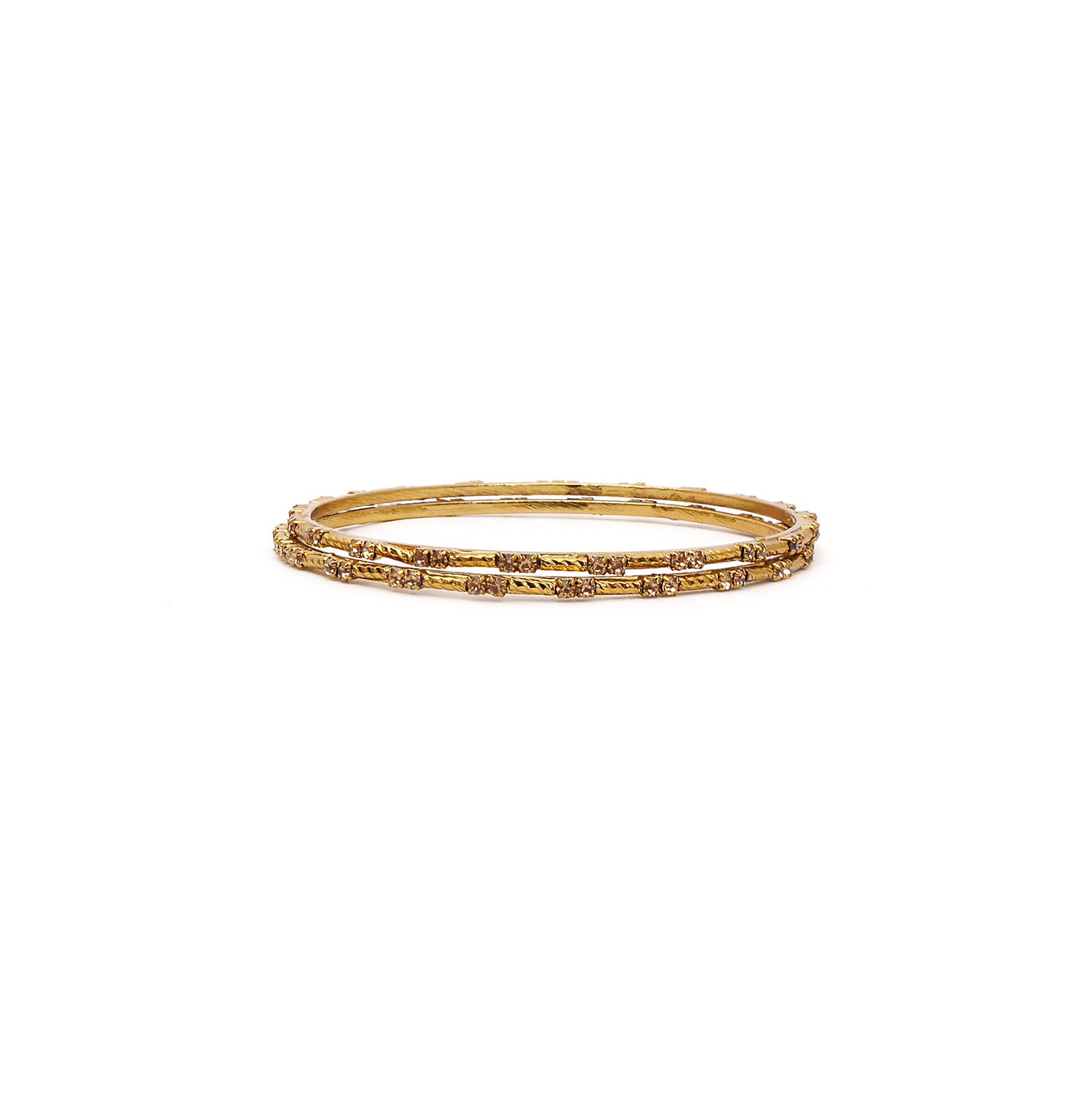 Barrel Antique and Champagne Thin Bangles