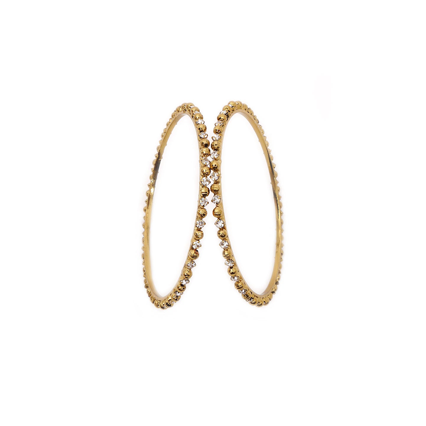 Facet Beaded White Thin Bangle