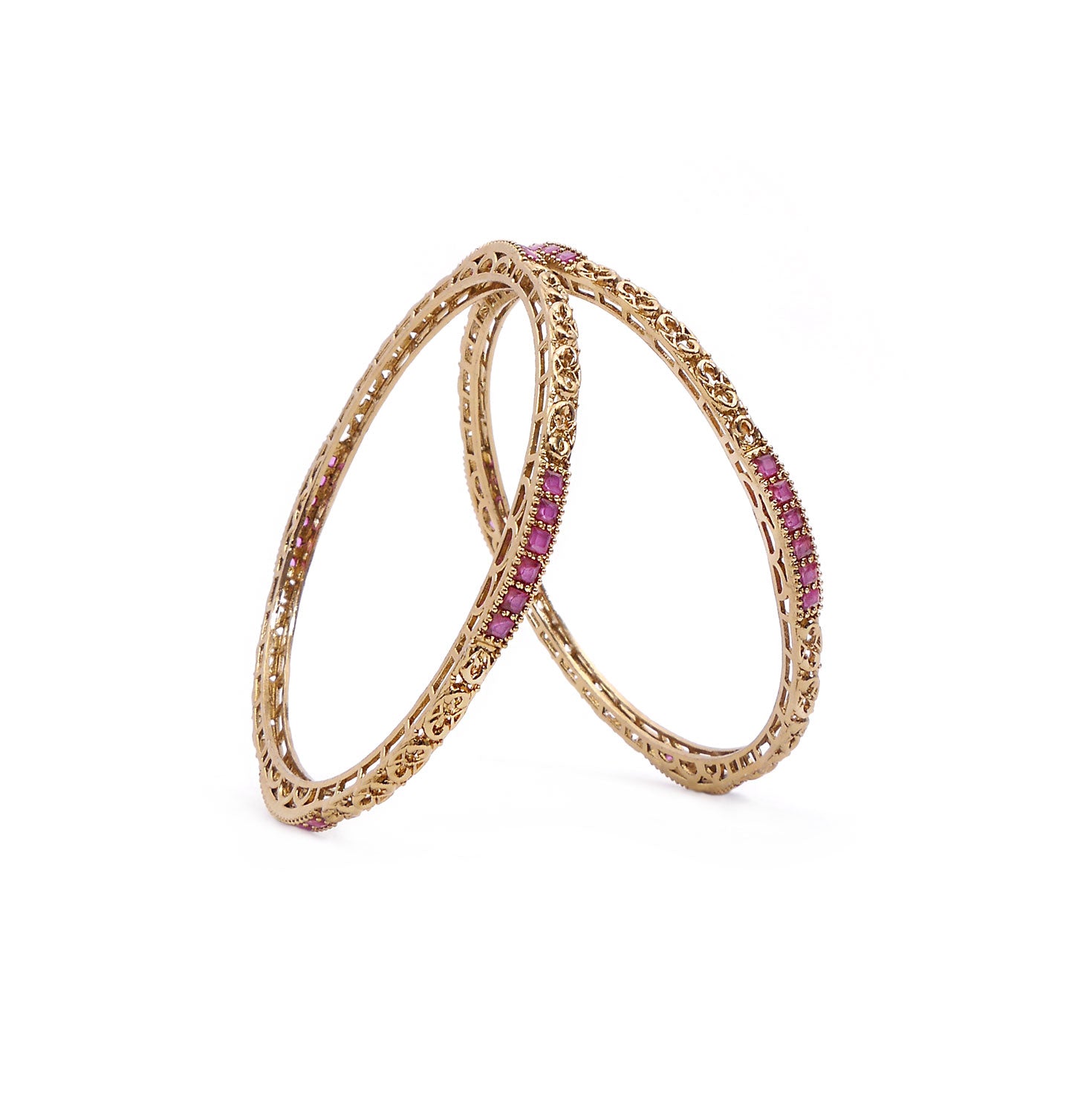 Ruby Edged Antique Bangles