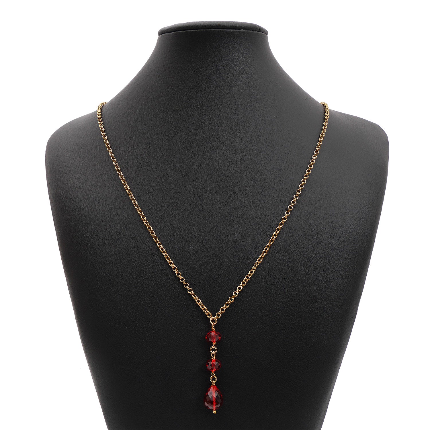 Dewdrop Triple Red Long Chain