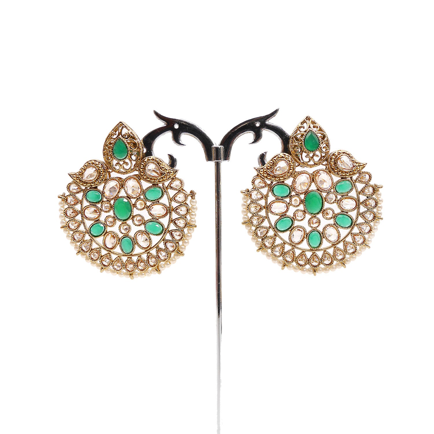Shyla Chandbali Earrings in Emerald