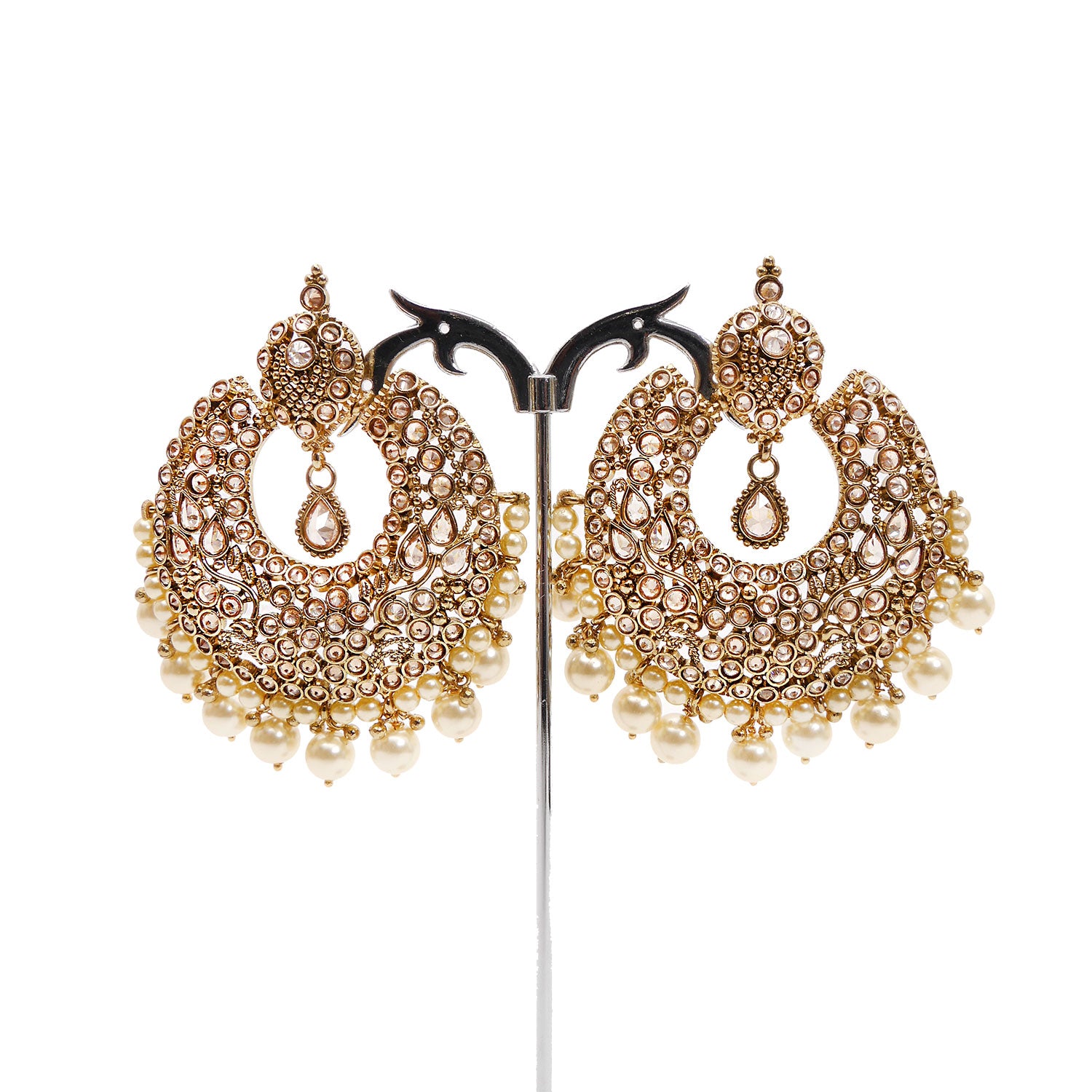 Saira Chandbali Earrings in Pearl