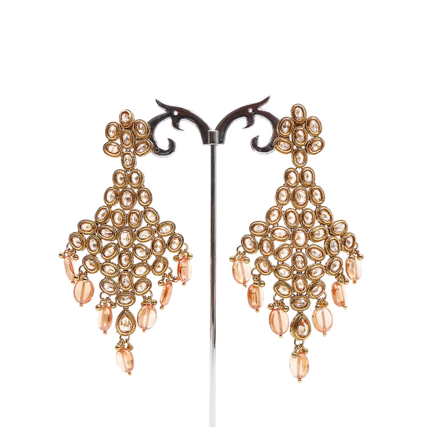 Chandelier Oval Long Earrings